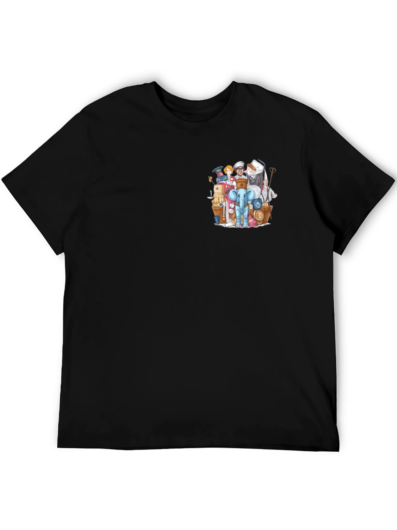 Novelty Character Print Black T-Shirt
