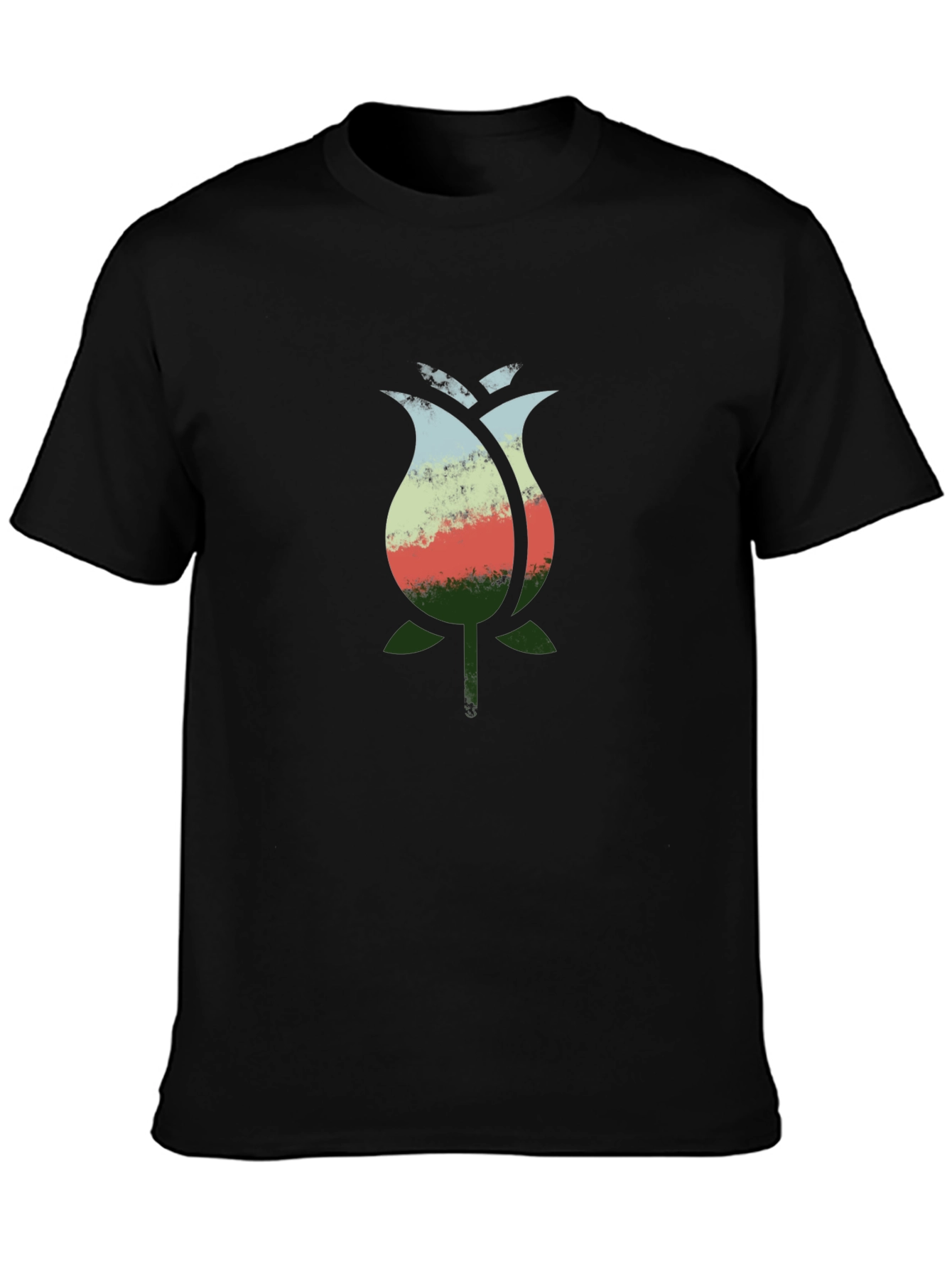 Floral Graphic Black T-Shirt - Nature Inspired Design