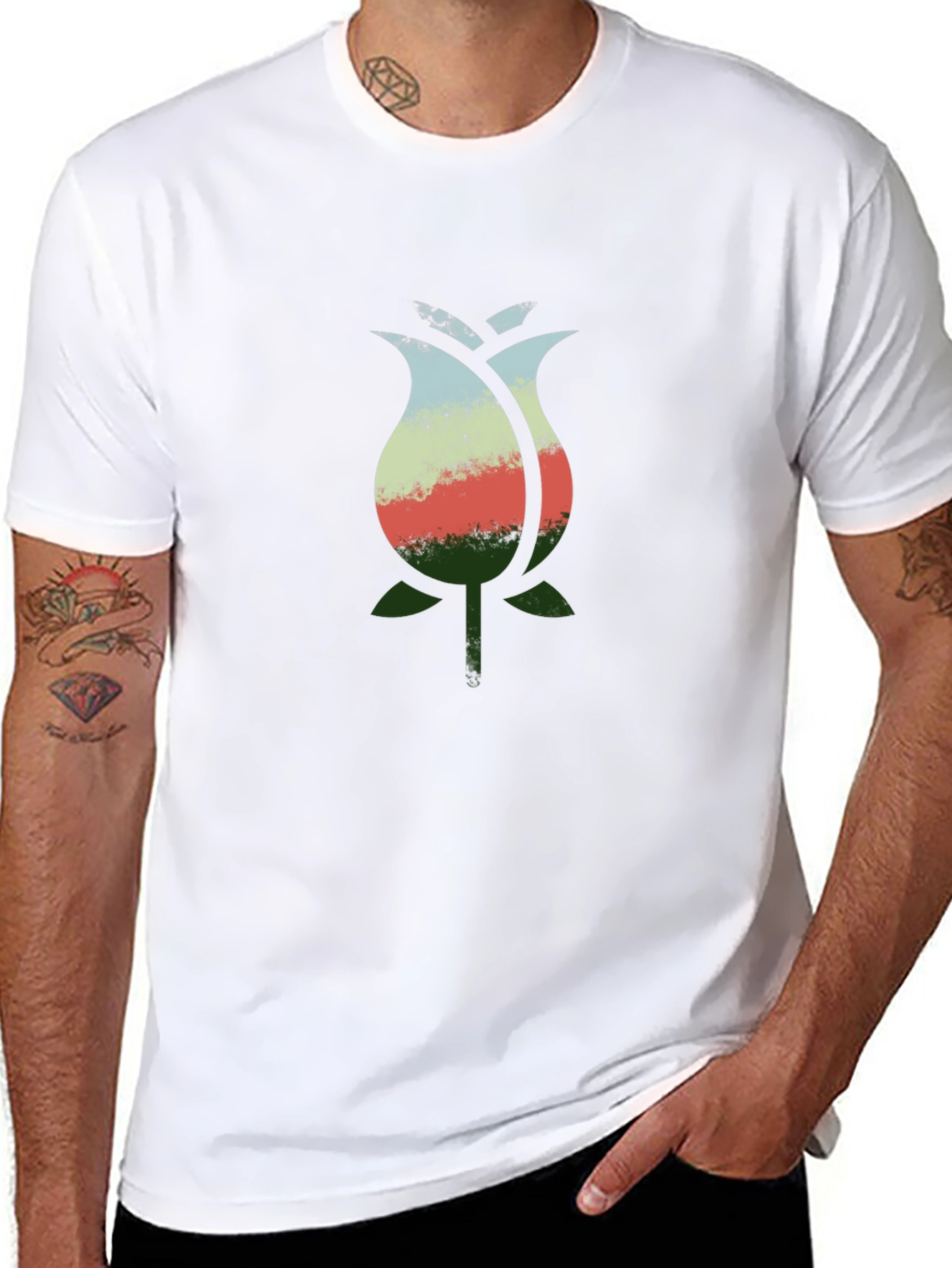 Floral Graphic Black T-Shirt - Nature Inspired Design