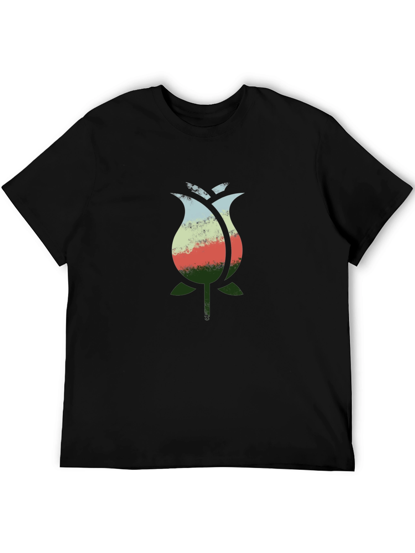 Floral Graphic Black T-Shirt - Nature Inspired Design