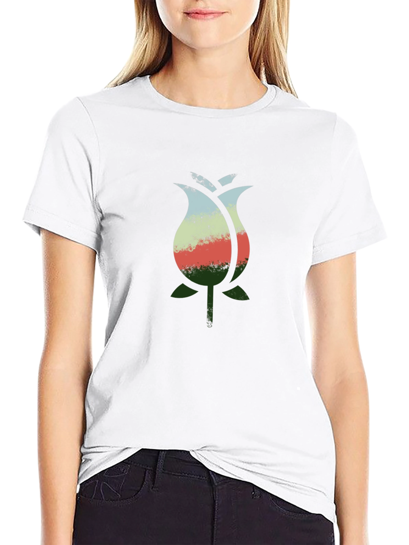 Floral Graphic Black T-Shirt - Nature Inspired Design