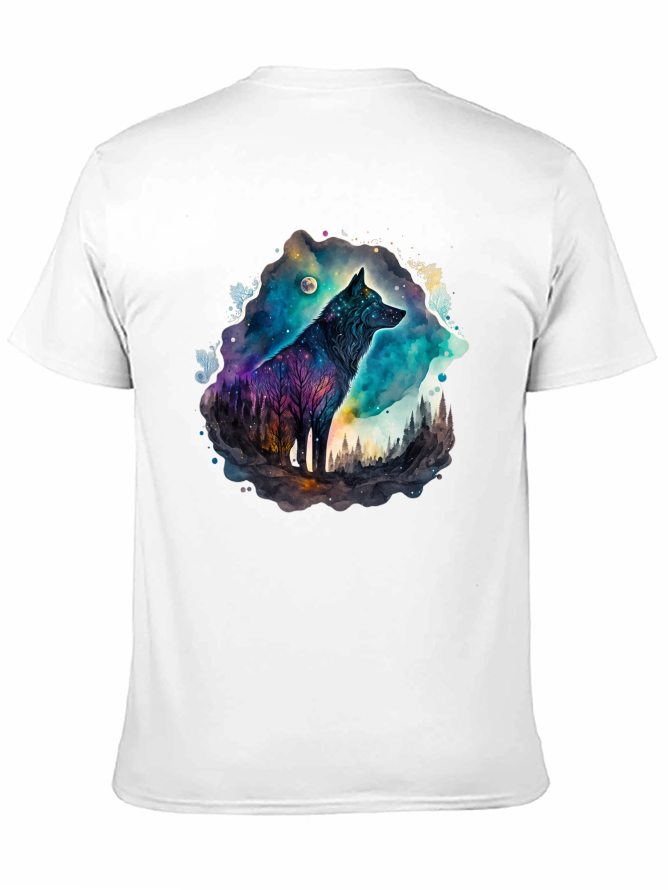 Watercolor Wolf Galaxy T-Shirt