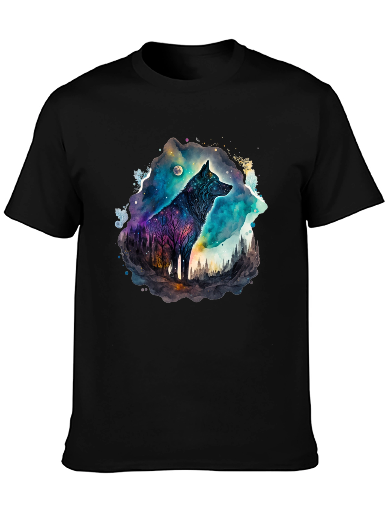 Watercolor Wolf Galaxy T-Shirt
