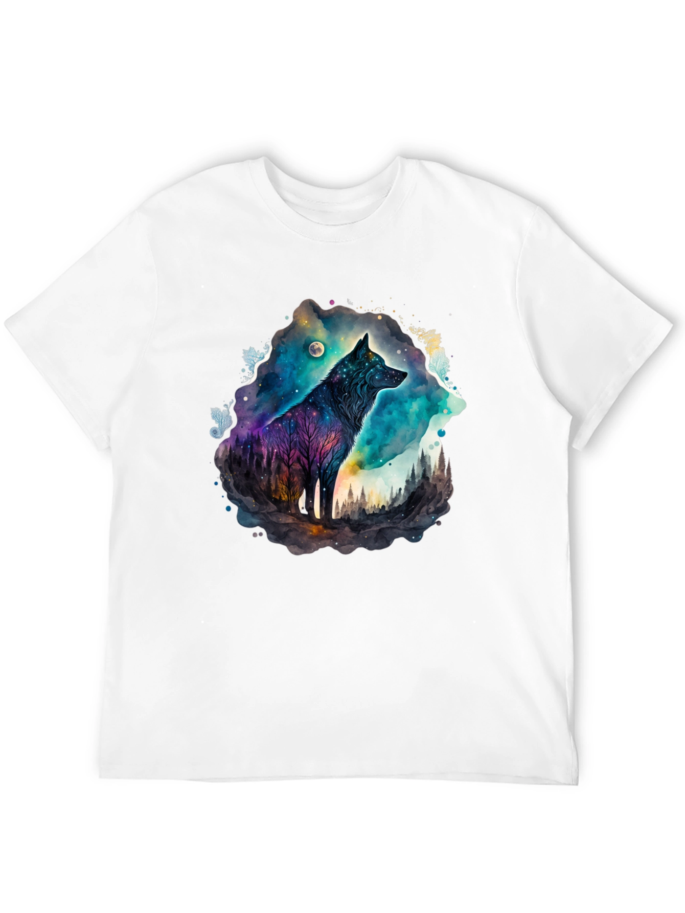 Watercolor Wolf Galaxy T-Shirt