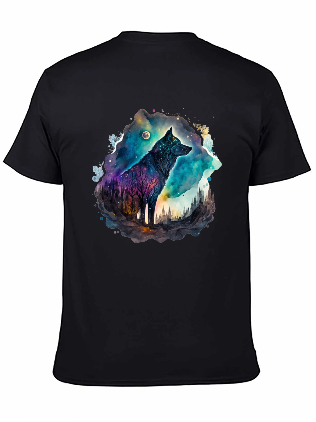 Watercolor Wolf Galaxy T-Shirt