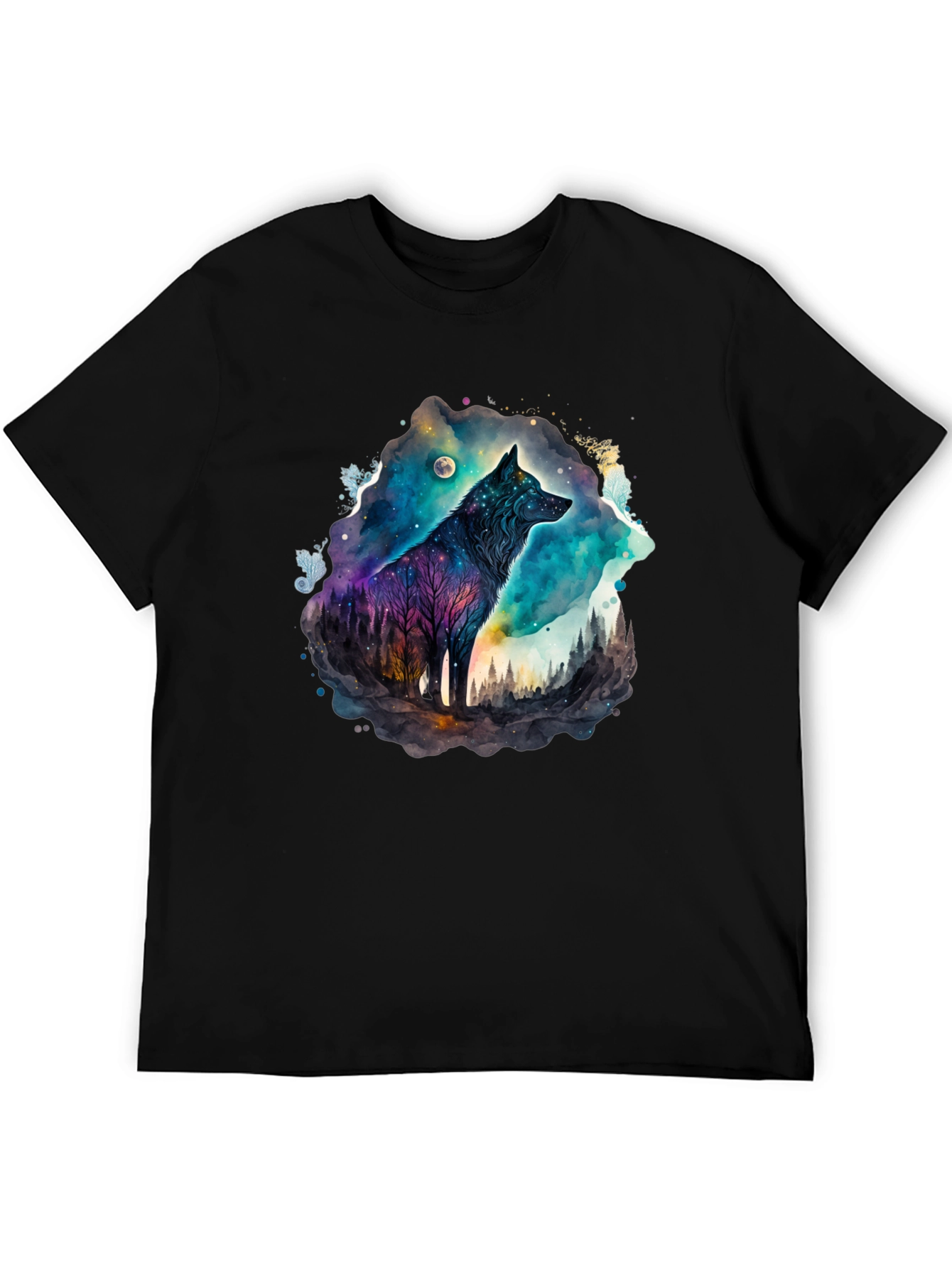 Watercolor Wolf Galaxy T-Shirt