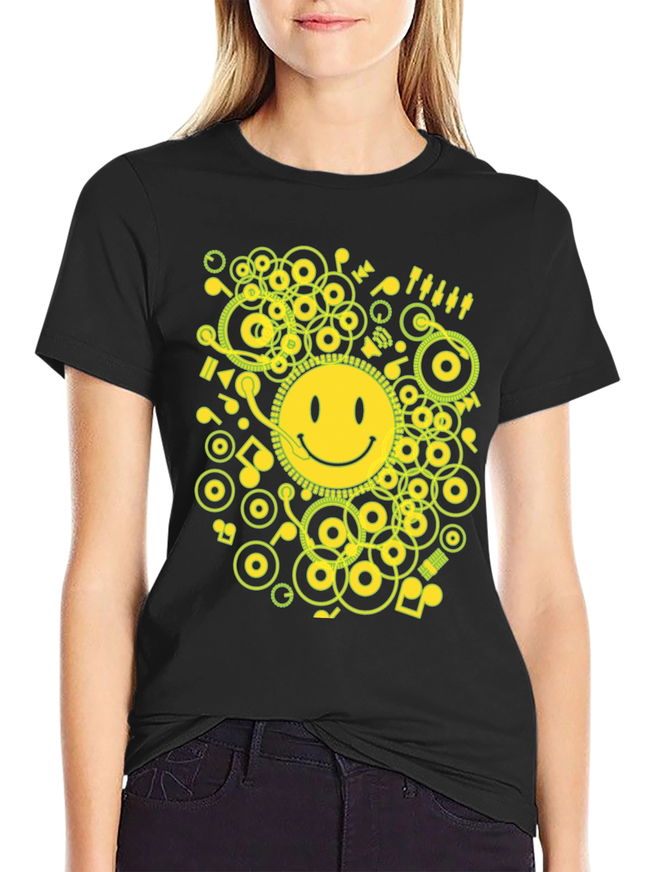 Smiley Face Graphic T-Shirt - Music Lover