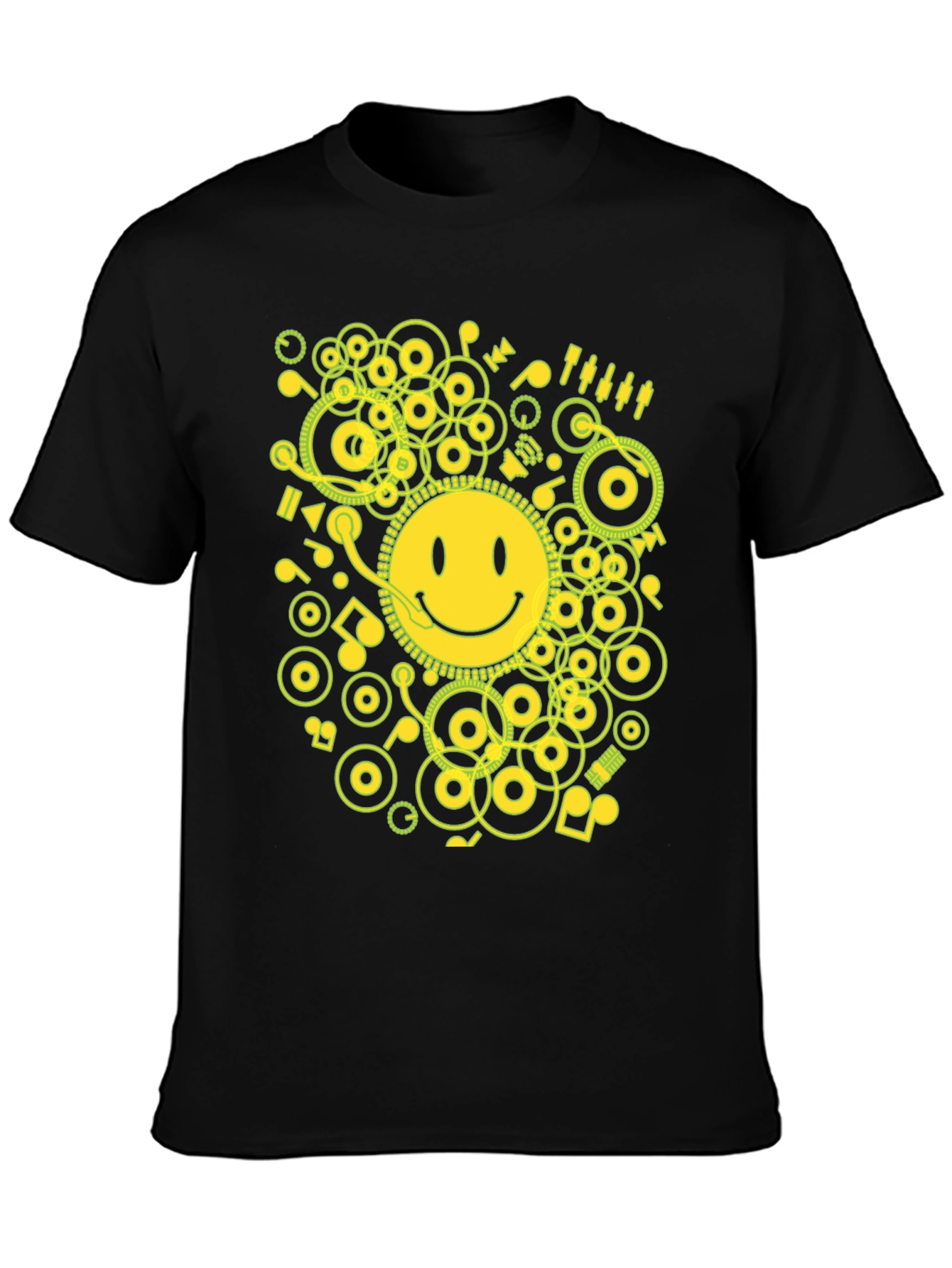 Smiley Face Graphic T-Shirt - Music Lover