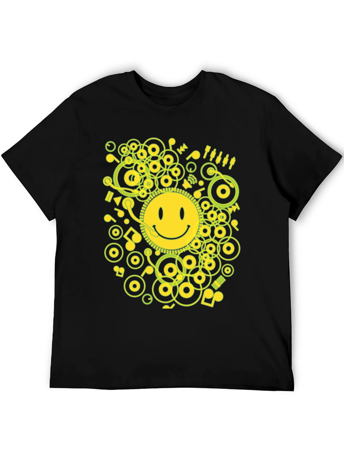Smiley Face Graphic T-Shirt - Music Lover
