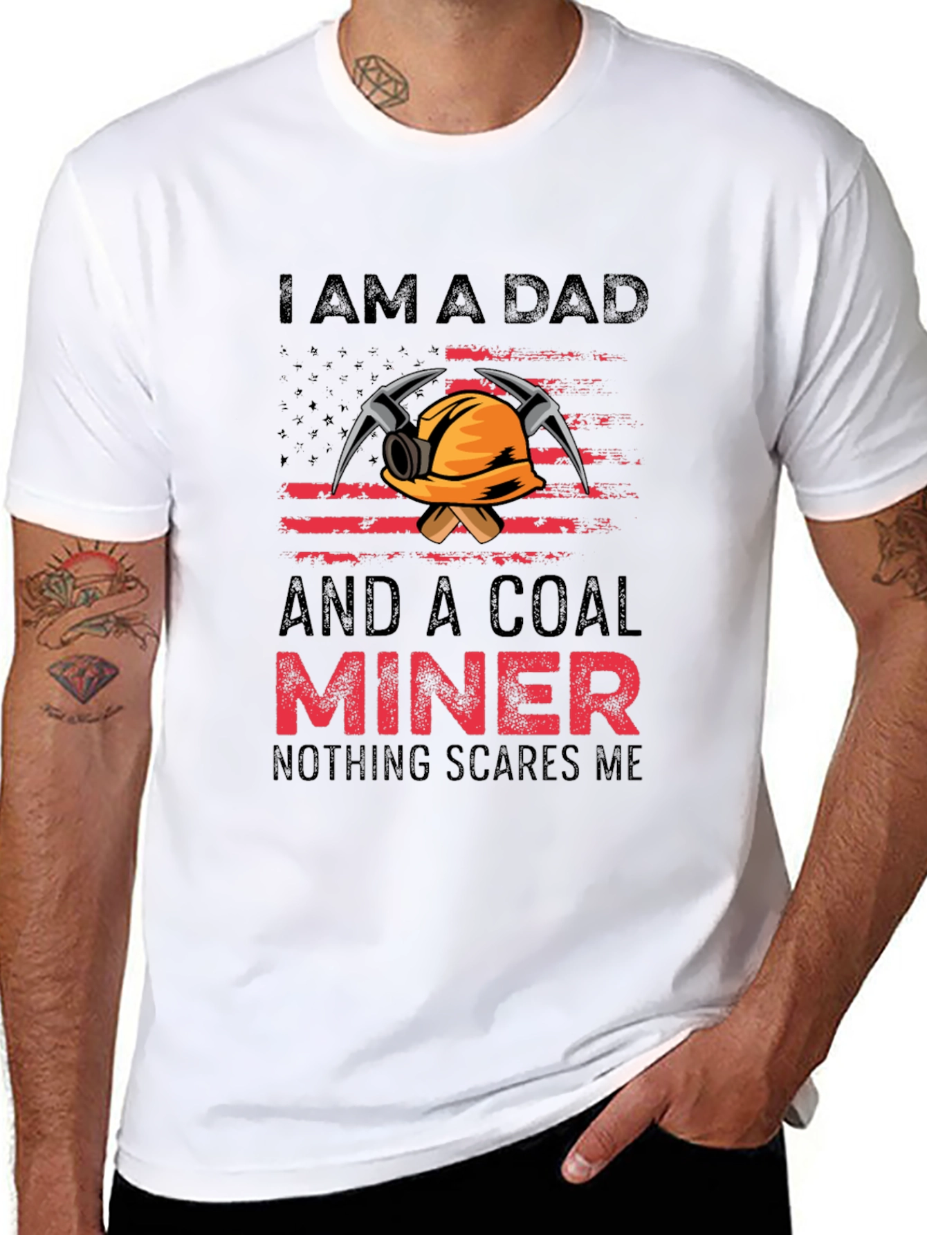 Dad Coal Miner T-Shirt - Nothing Scares Me
