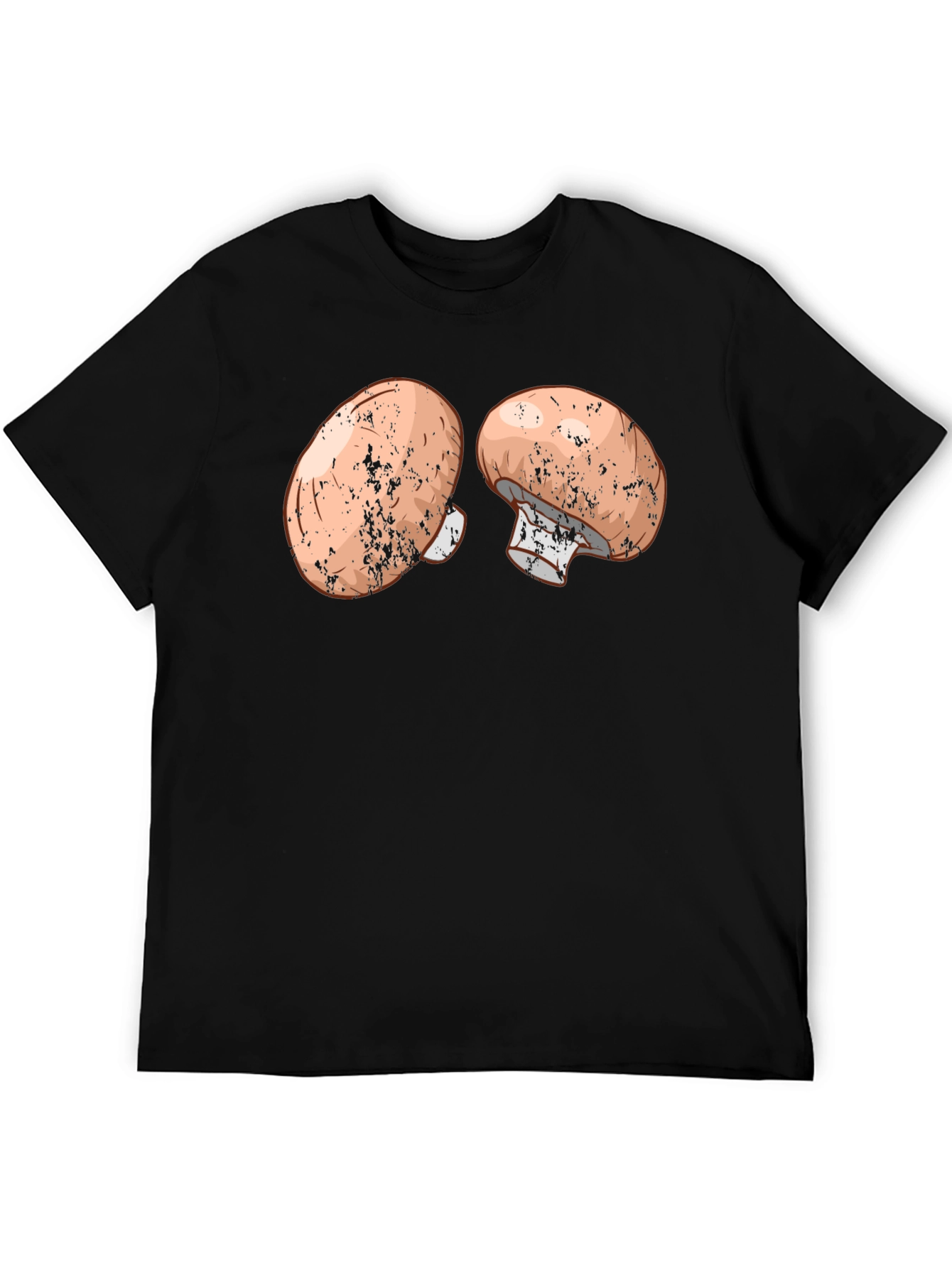 Mushroom Graphic Print Black Tee