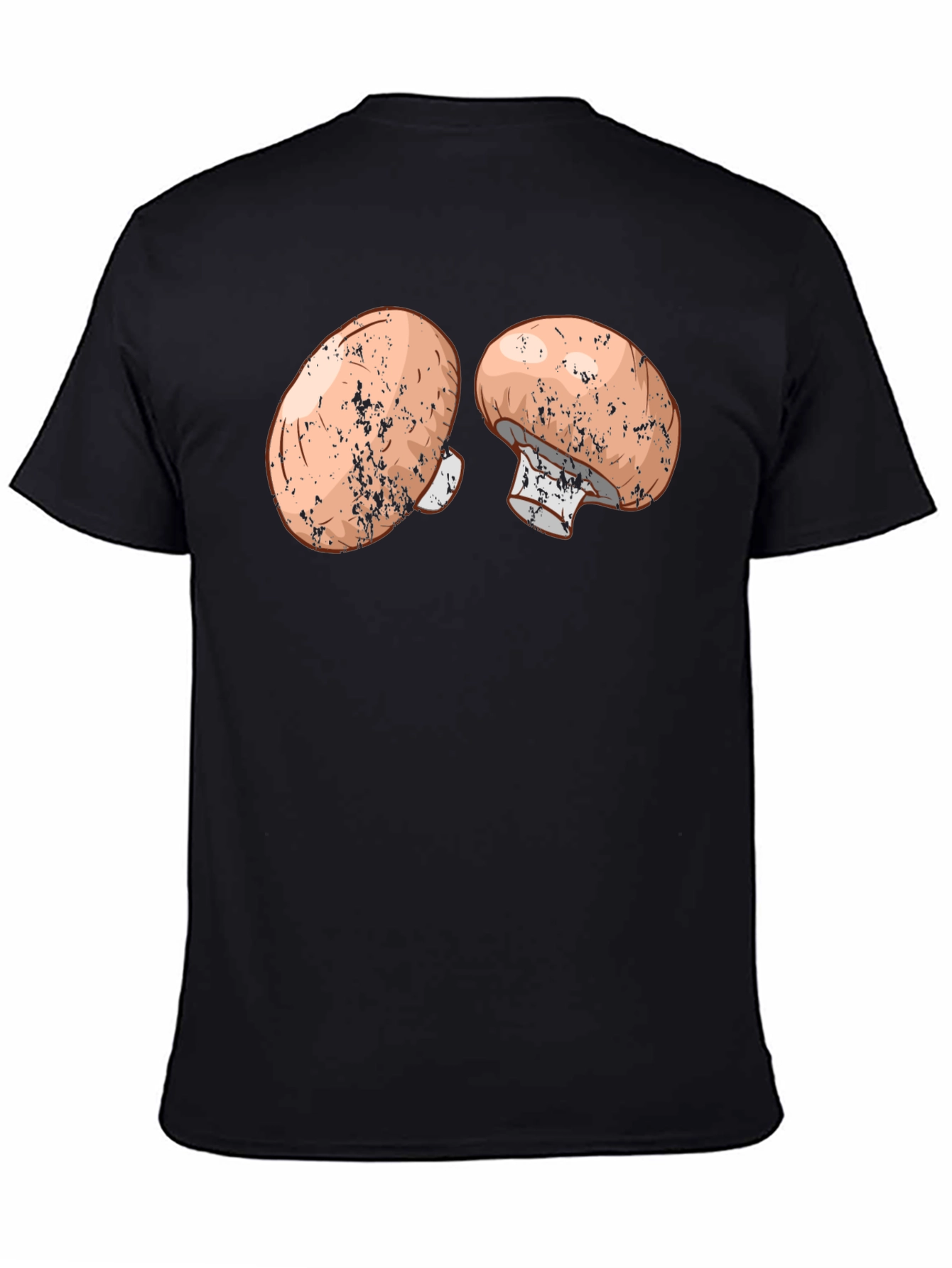 Mushroom Graphic Print Black Tee