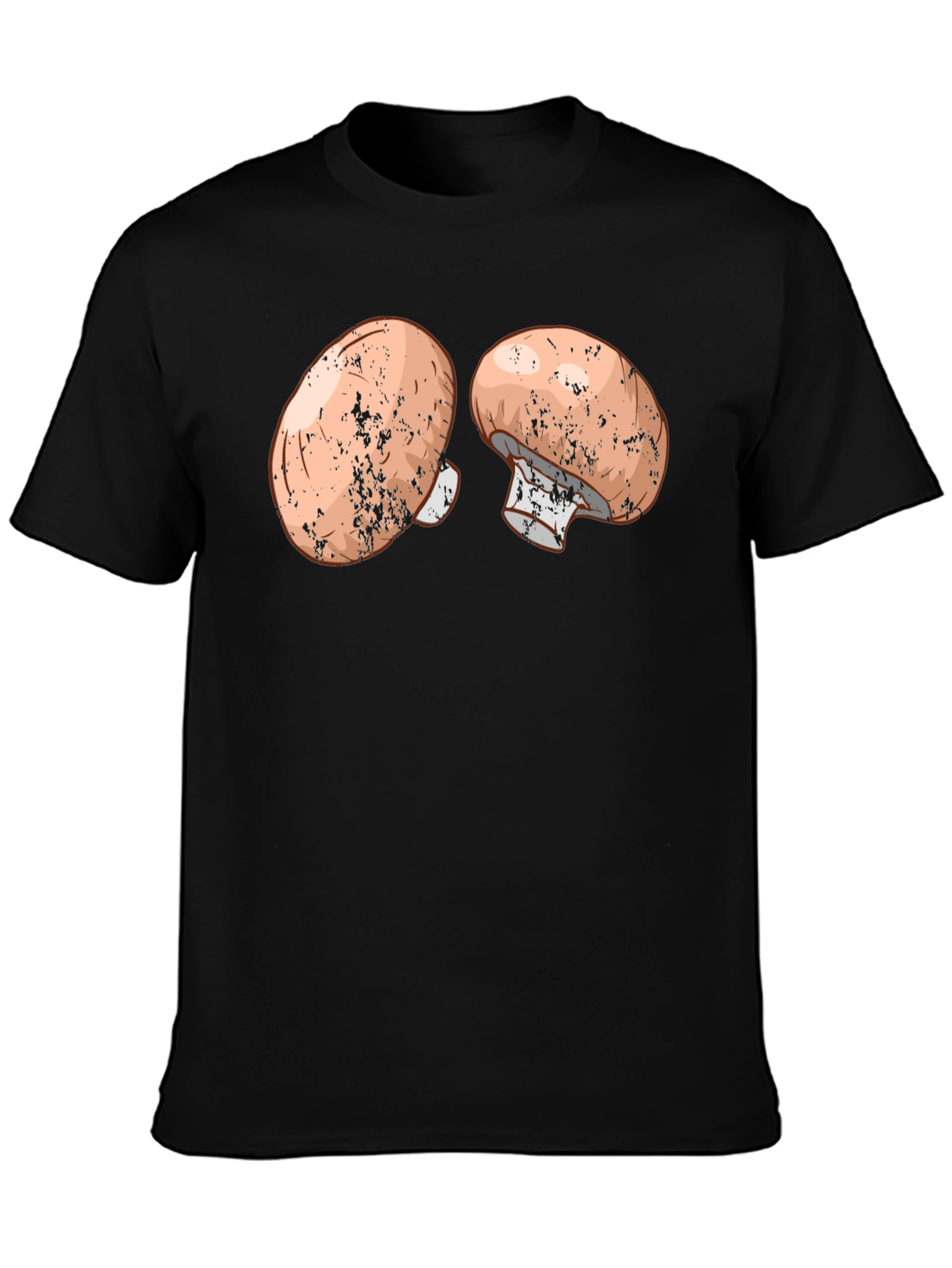 Mushroom Graphic Print Black Tee