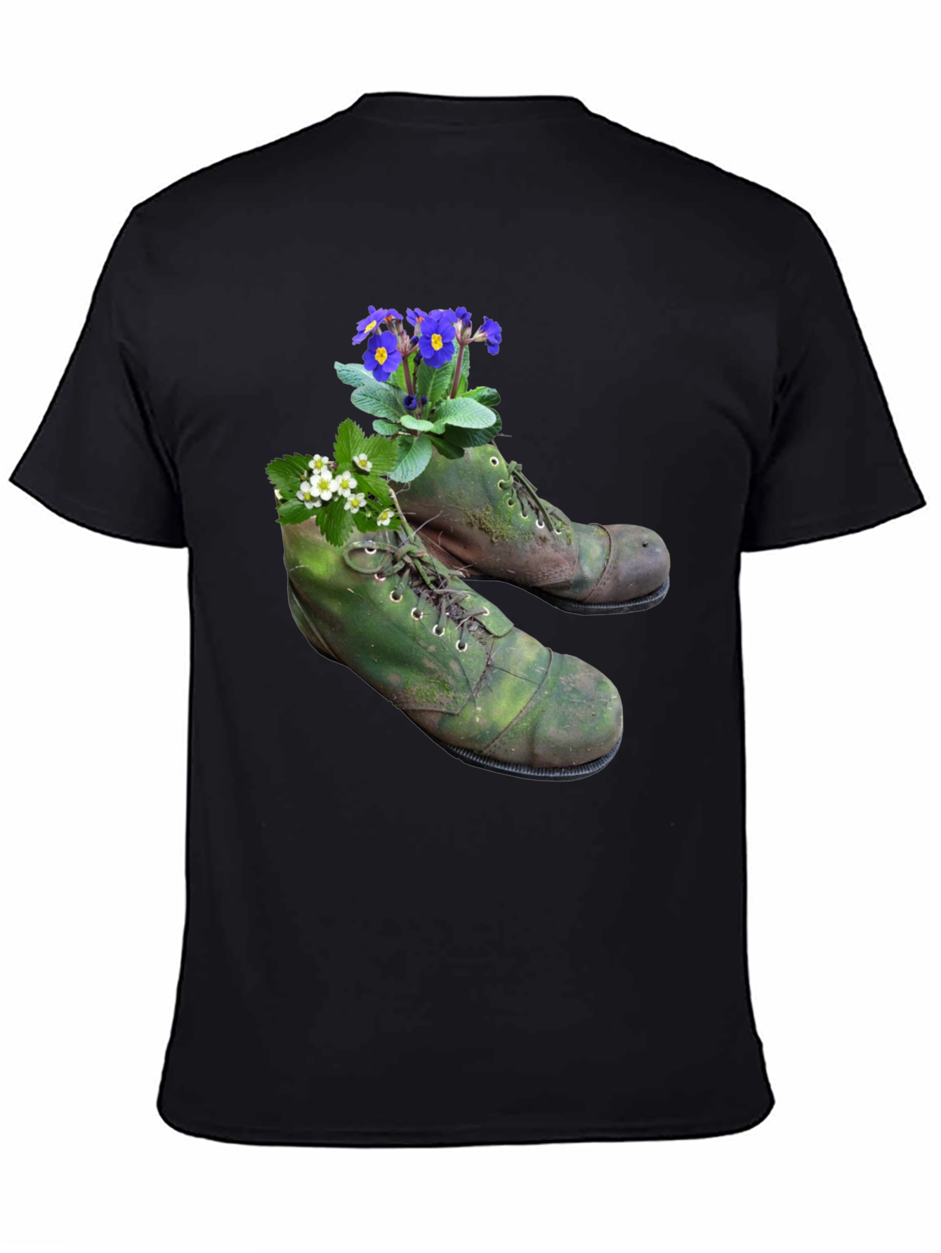 Floral Boots Graphic Tee - Nature Inspired Fashion
