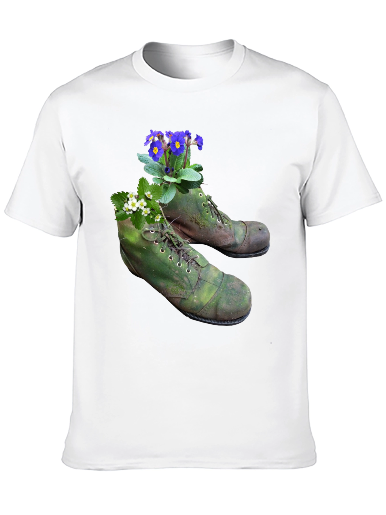 Floral Boots Graphic Tee - Nature Inspired Fashion