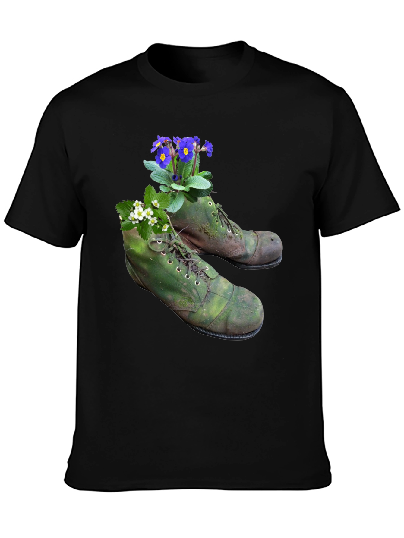 Floral Boots Graphic Tee - Nature Inspired Fashion