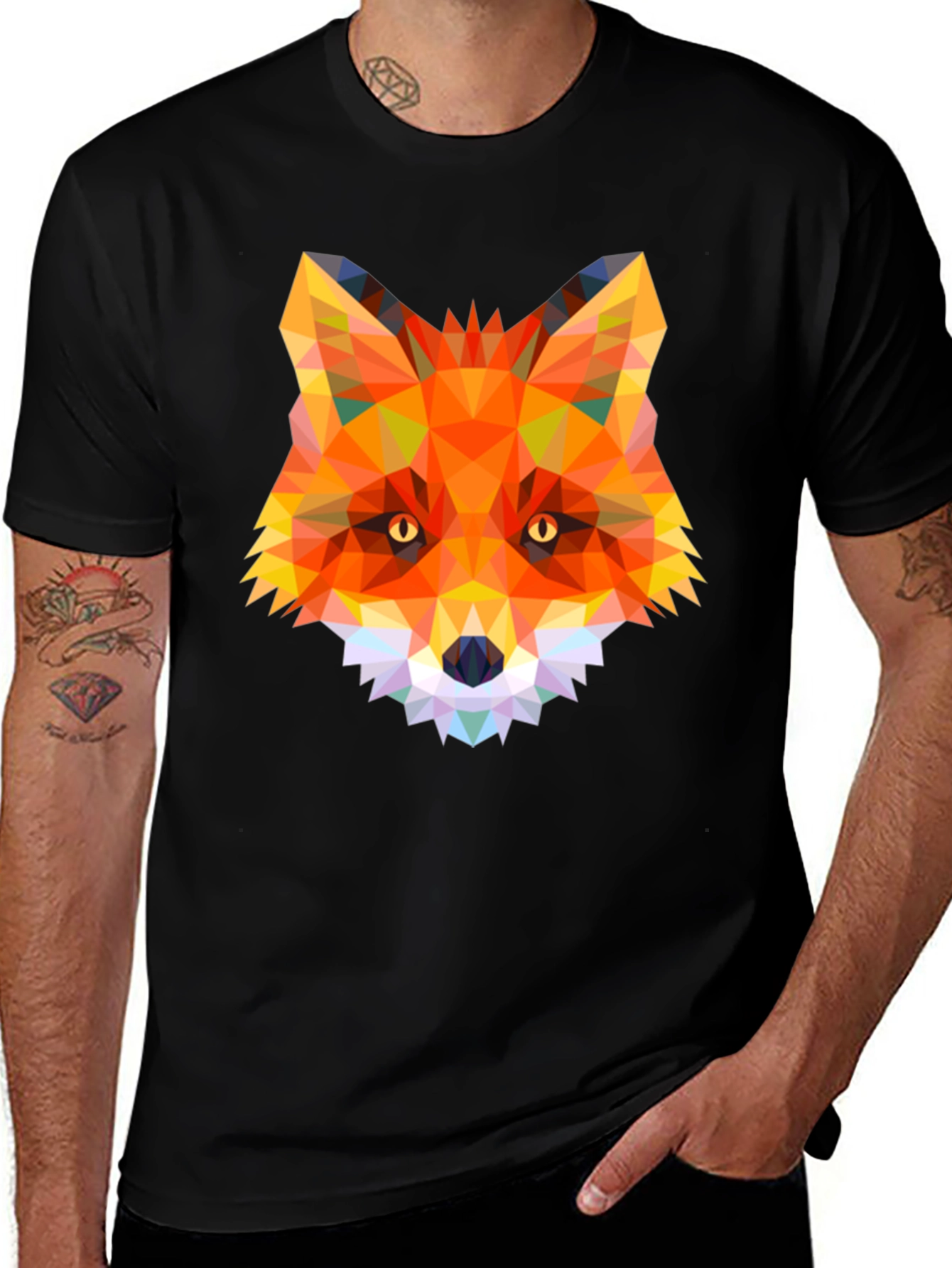 Geometric Fox Graphic T-Shirt - Modern Animal Design