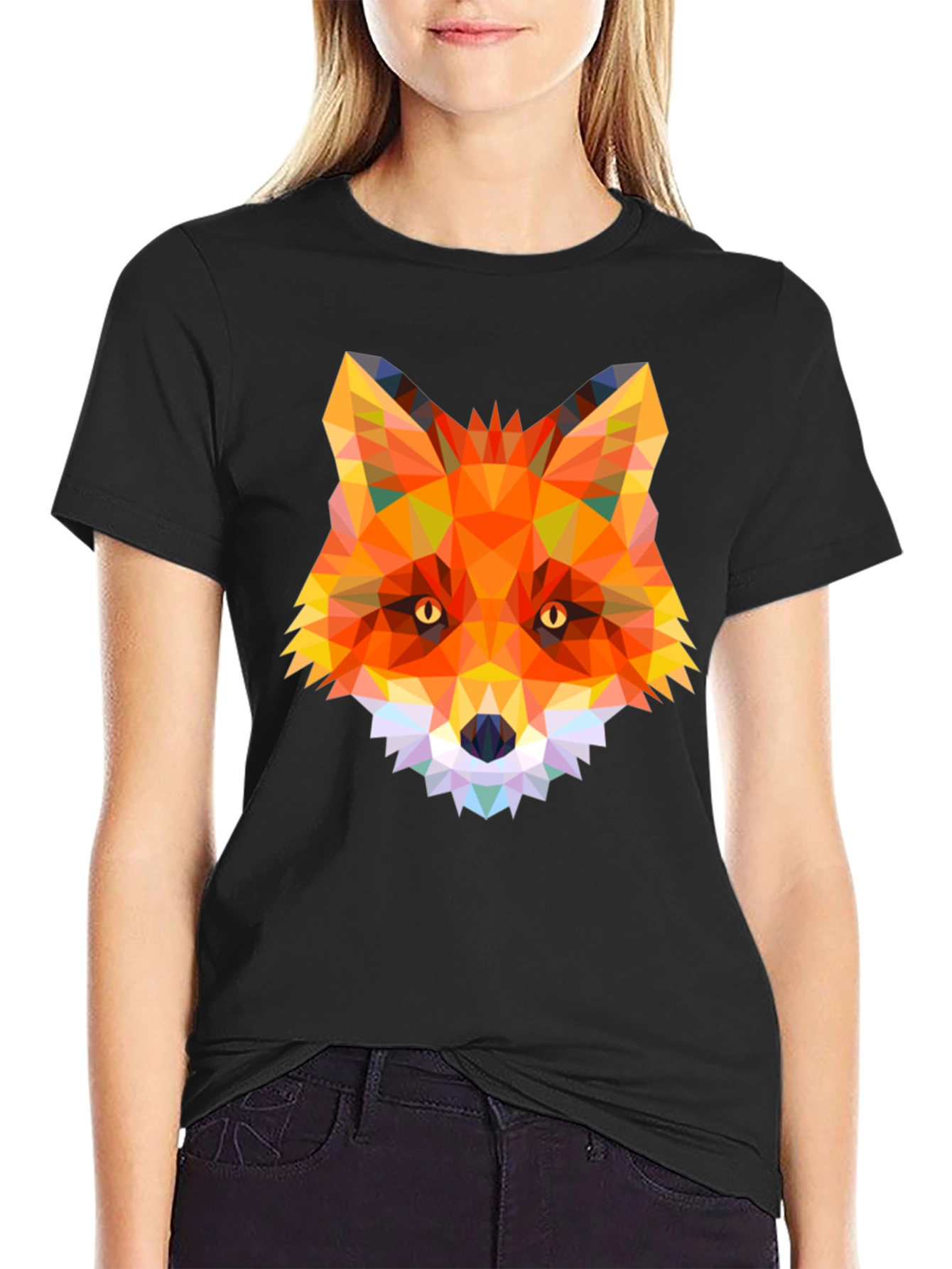 Geometric Fox Graphic T-Shirt - Modern Animal Design