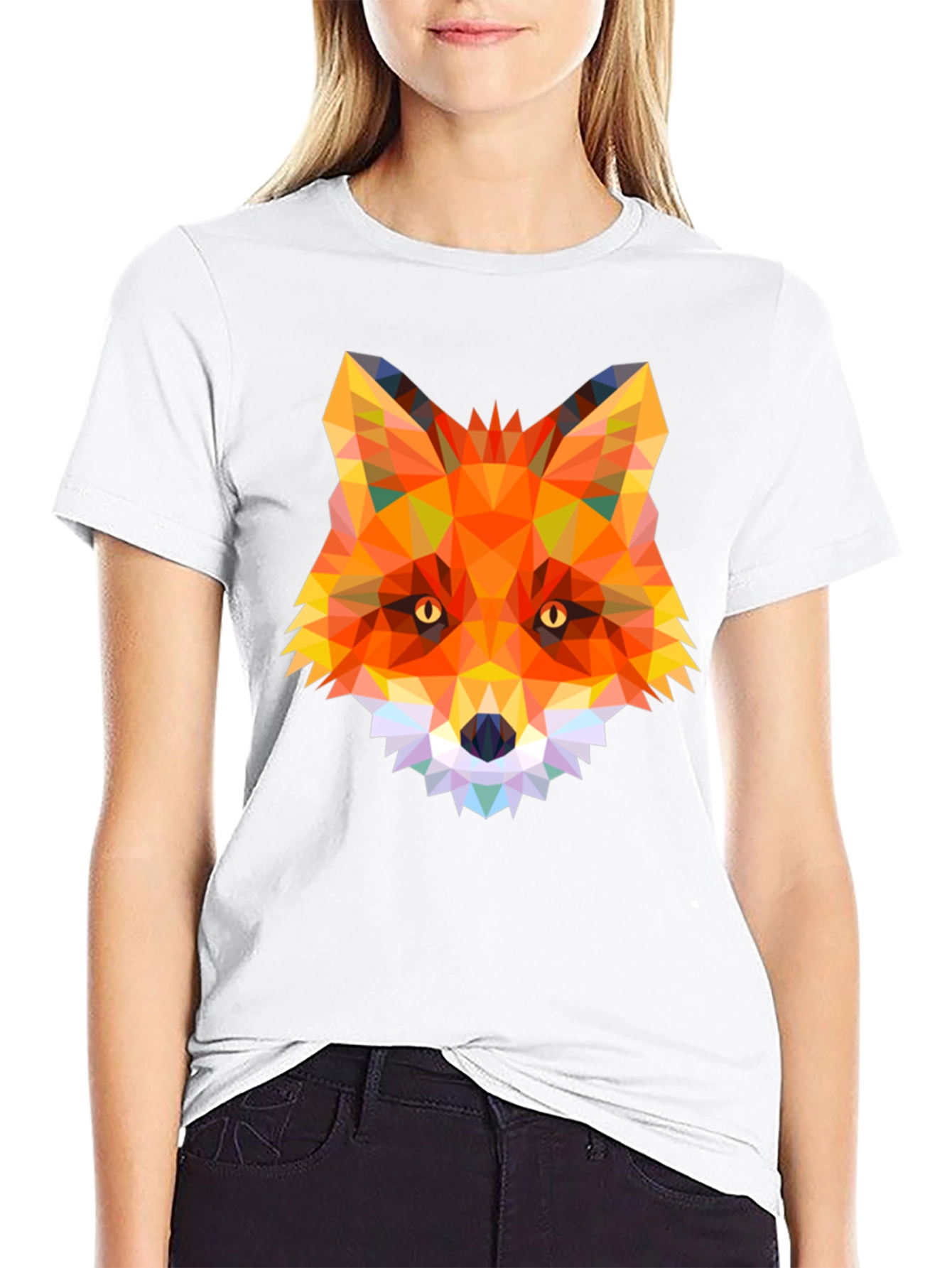 Geometric Fox Graphic T-Shirt - Modern Animal Design