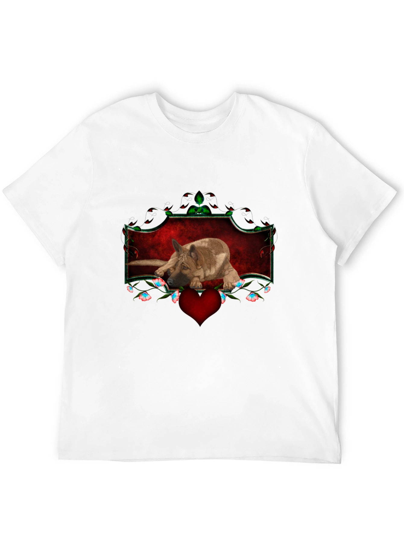 German Shepherd Dog Heart Graphic Tee
