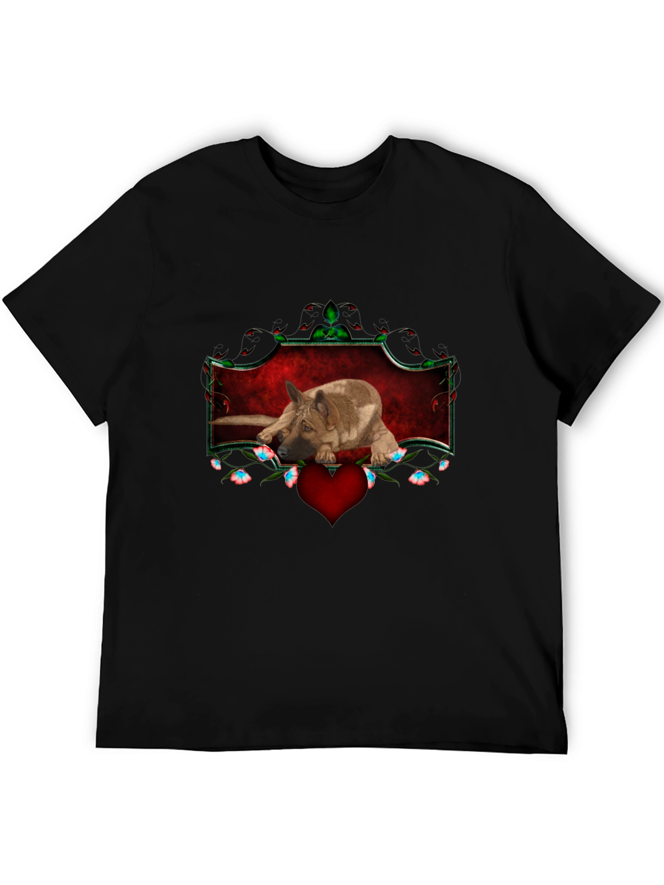 German Shepherd Dog Heart Graphic Tee