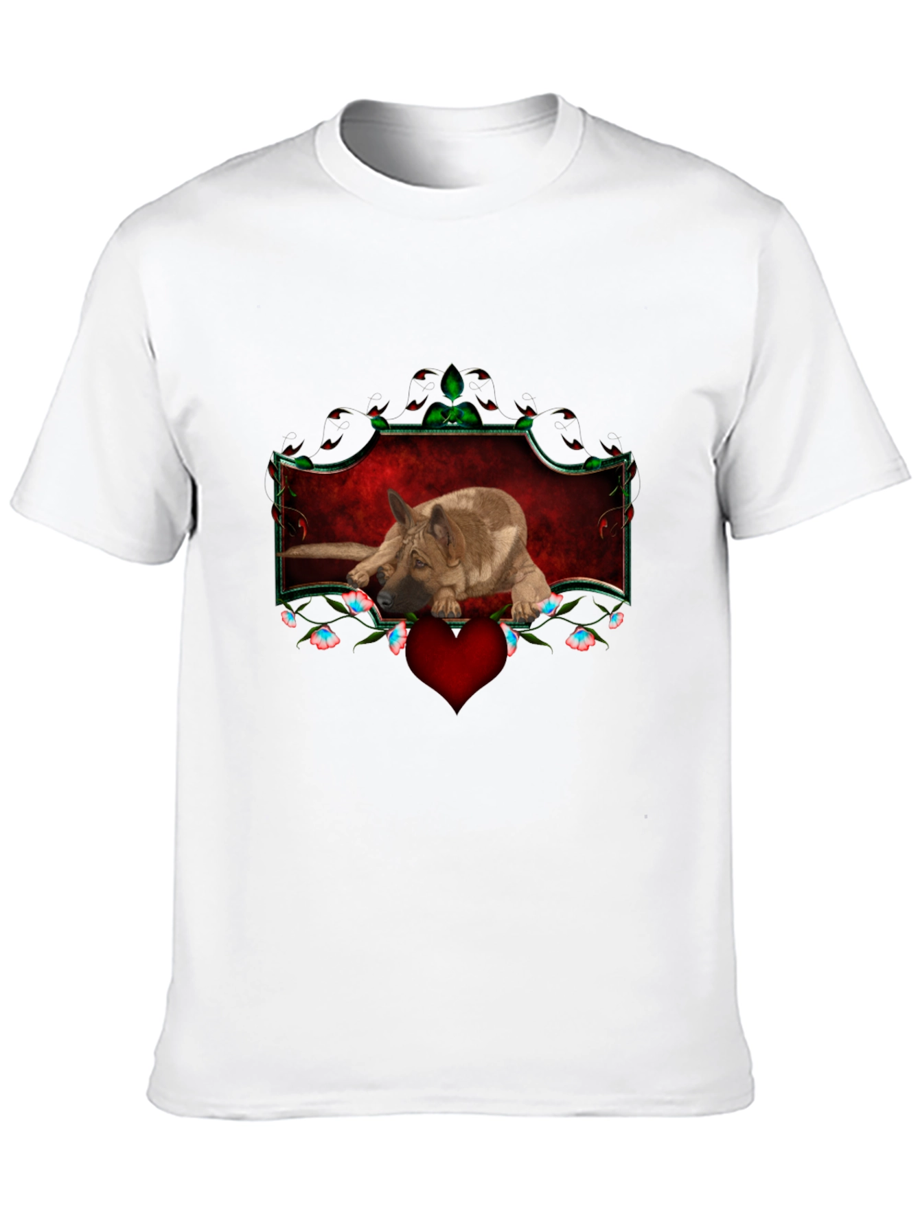 German Shepherd Dog Heart Graphic Tee