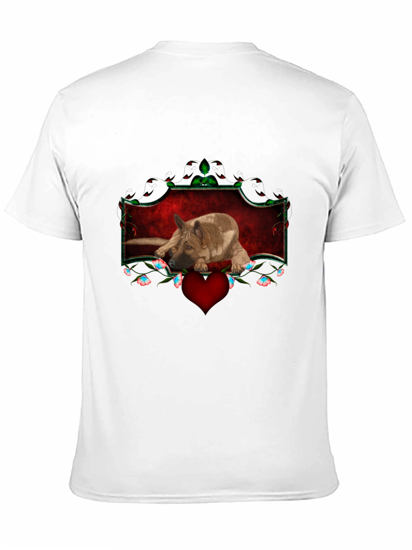 German Shepherd Dog Heart Graphic Tee