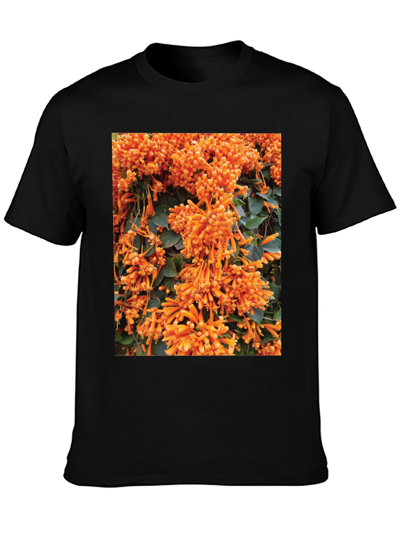 Floral Graphic Tee - Bold Orange Blooms