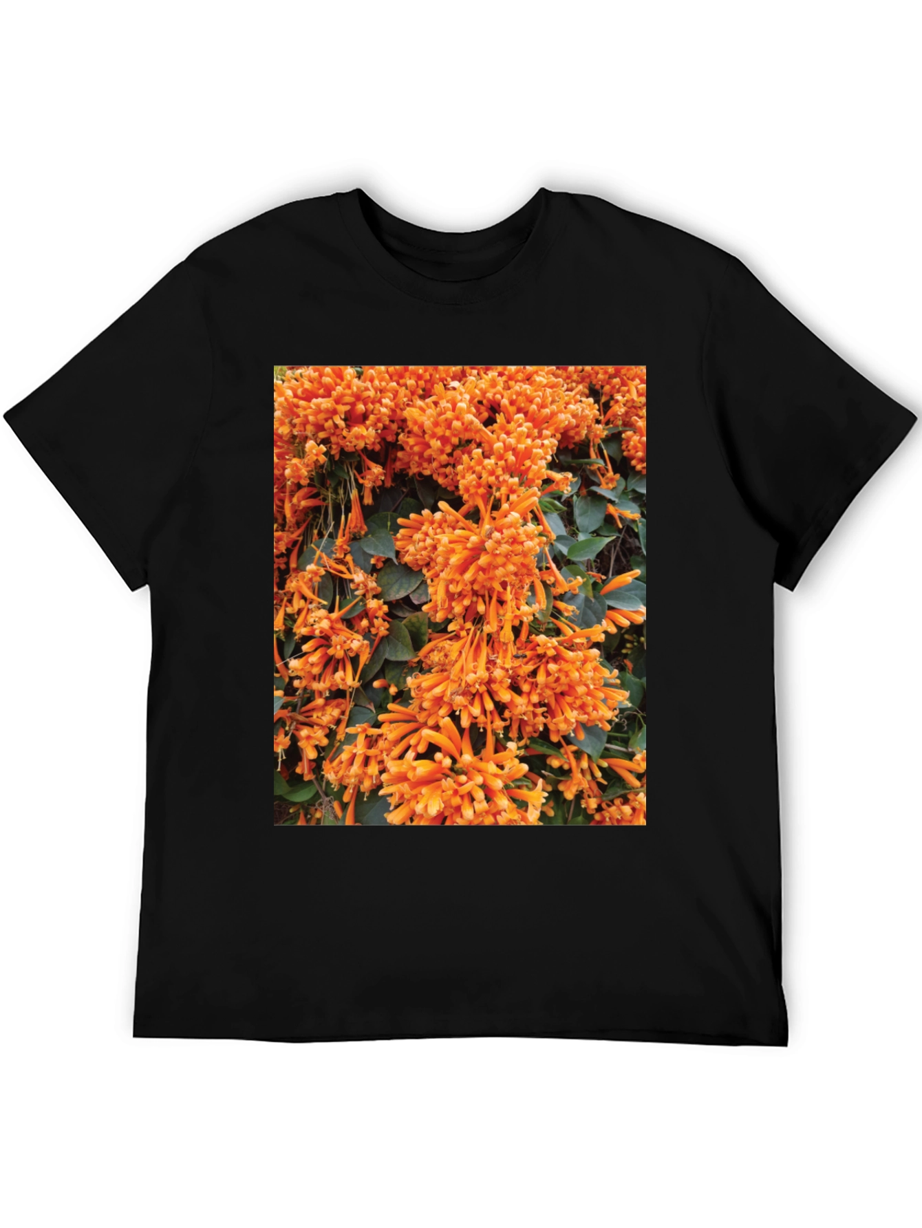 Floral Graphic Tee - Bold Orange Blooms