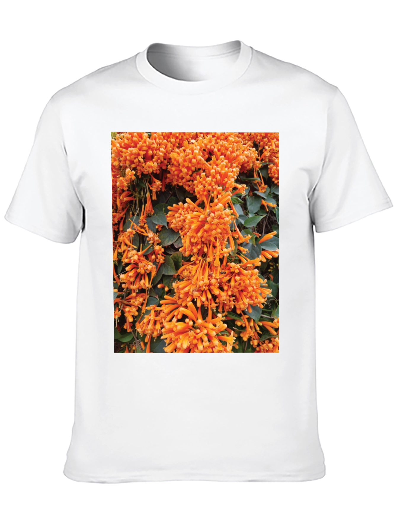 Floral Graphic Tee - Bold Orange Blooms