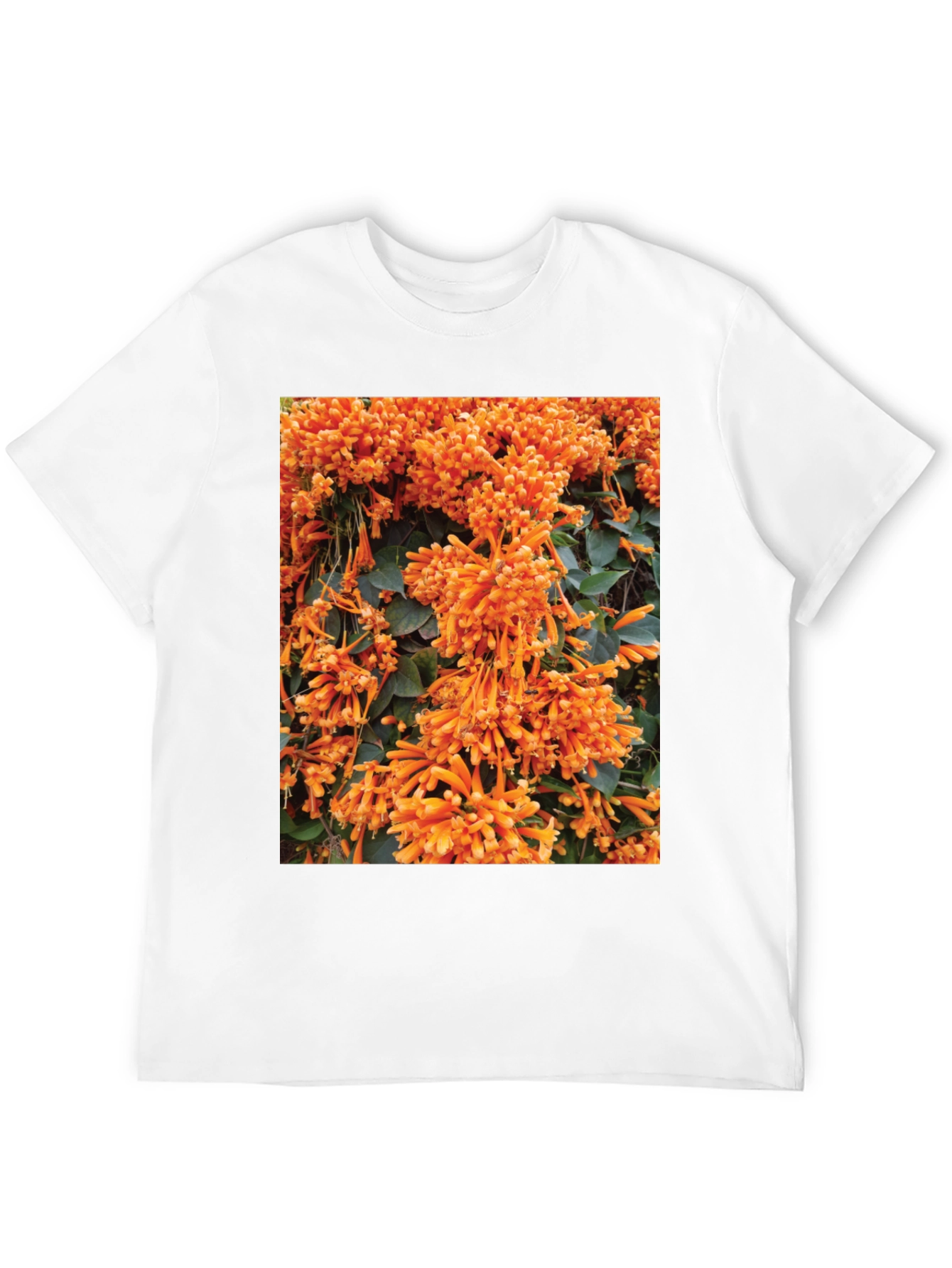 Floral Graphic Tee - Bold Orange Blooms