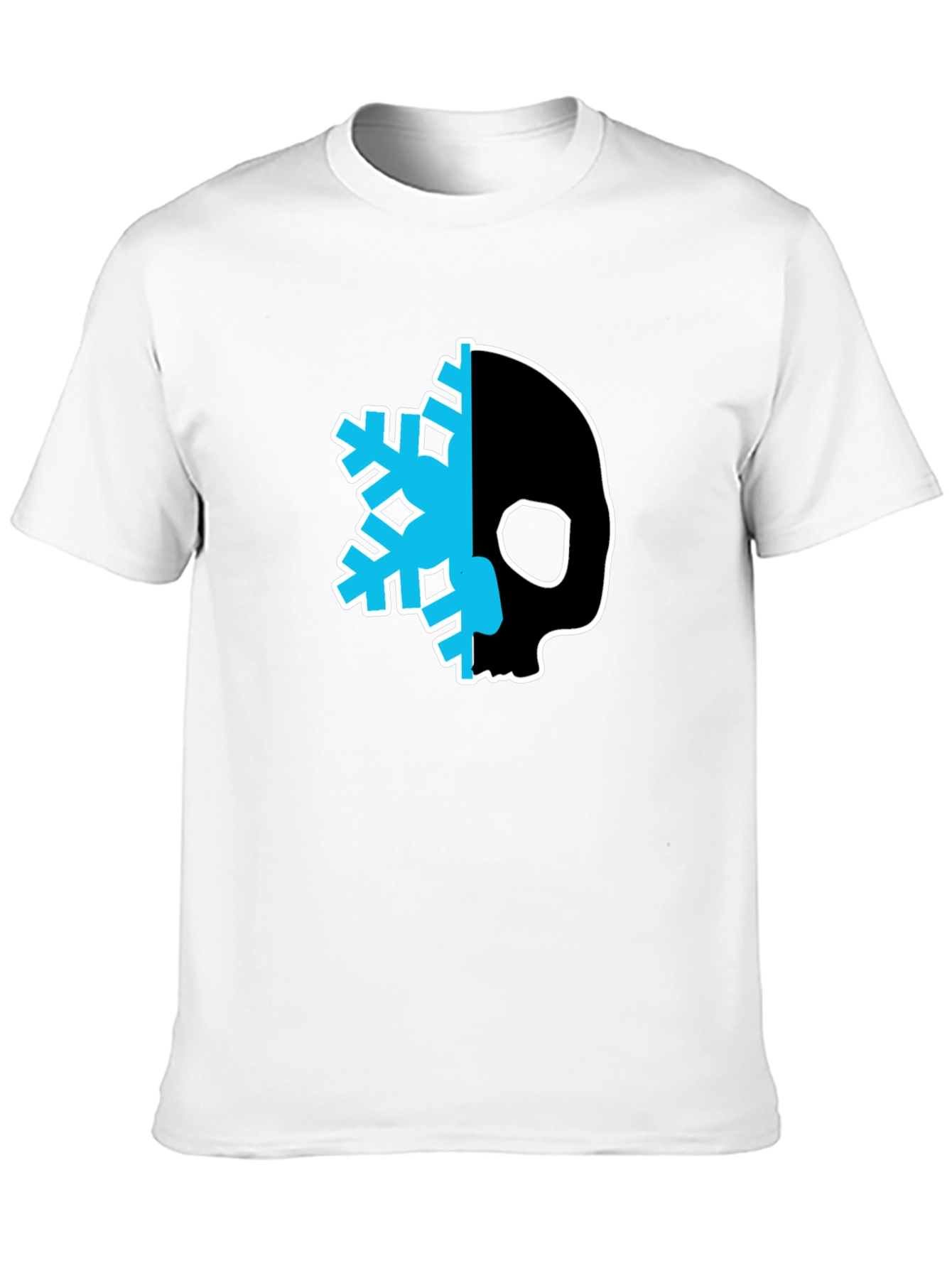 Skull Snowflake Graphic Tee - Cool Black T-Shirt