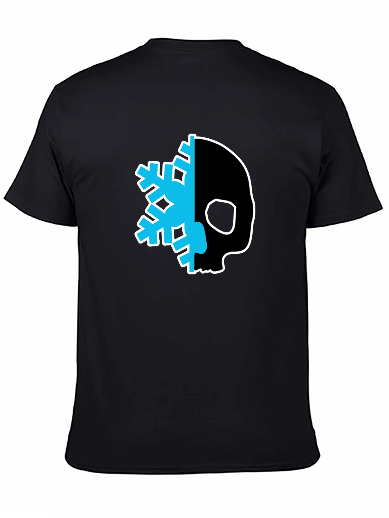 Skull Snowflake Graphic Tee - Cool Black T-Shirt