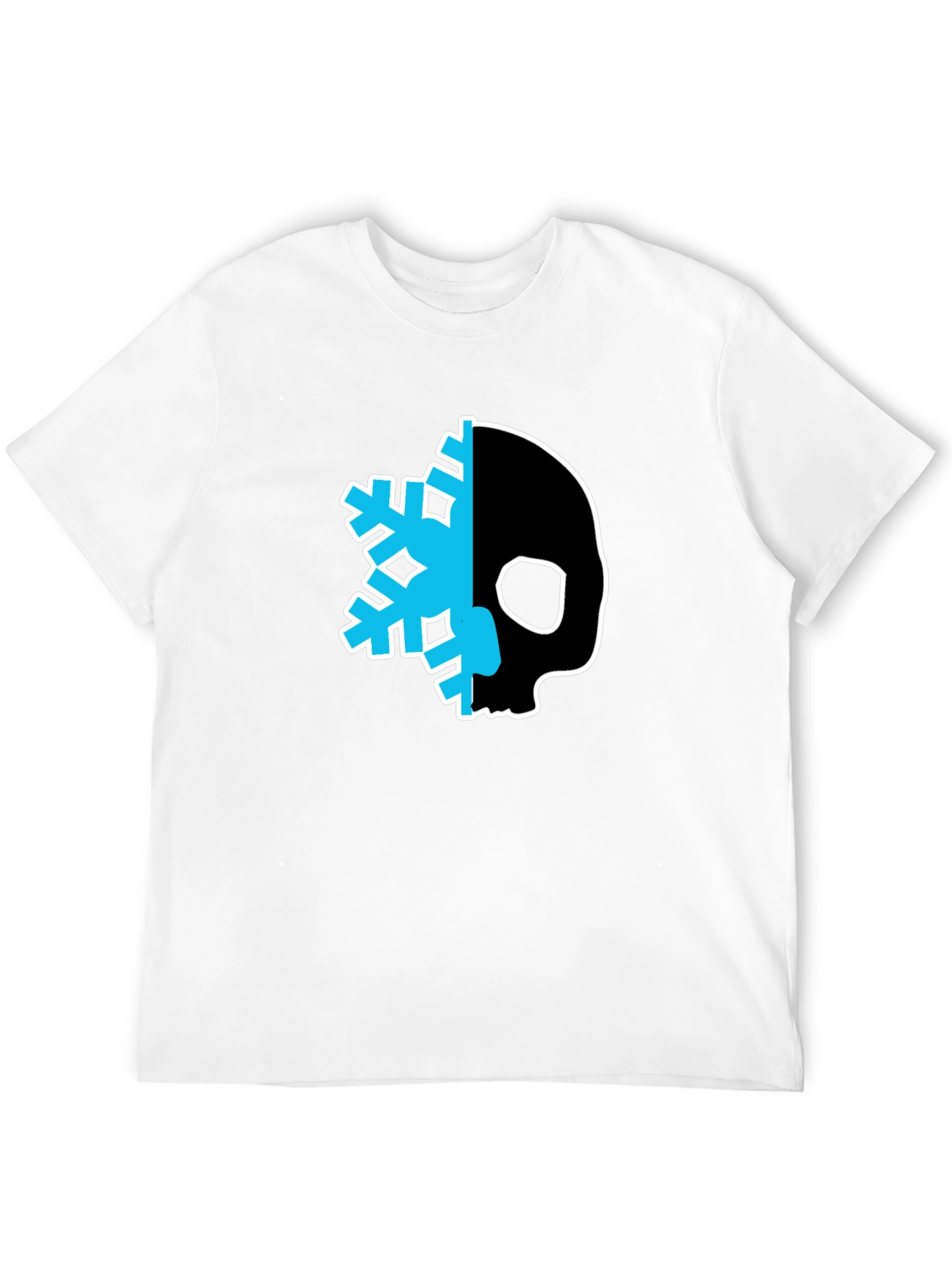 Skull Snowflake Graphic Tee - Cool Black T-Shirt