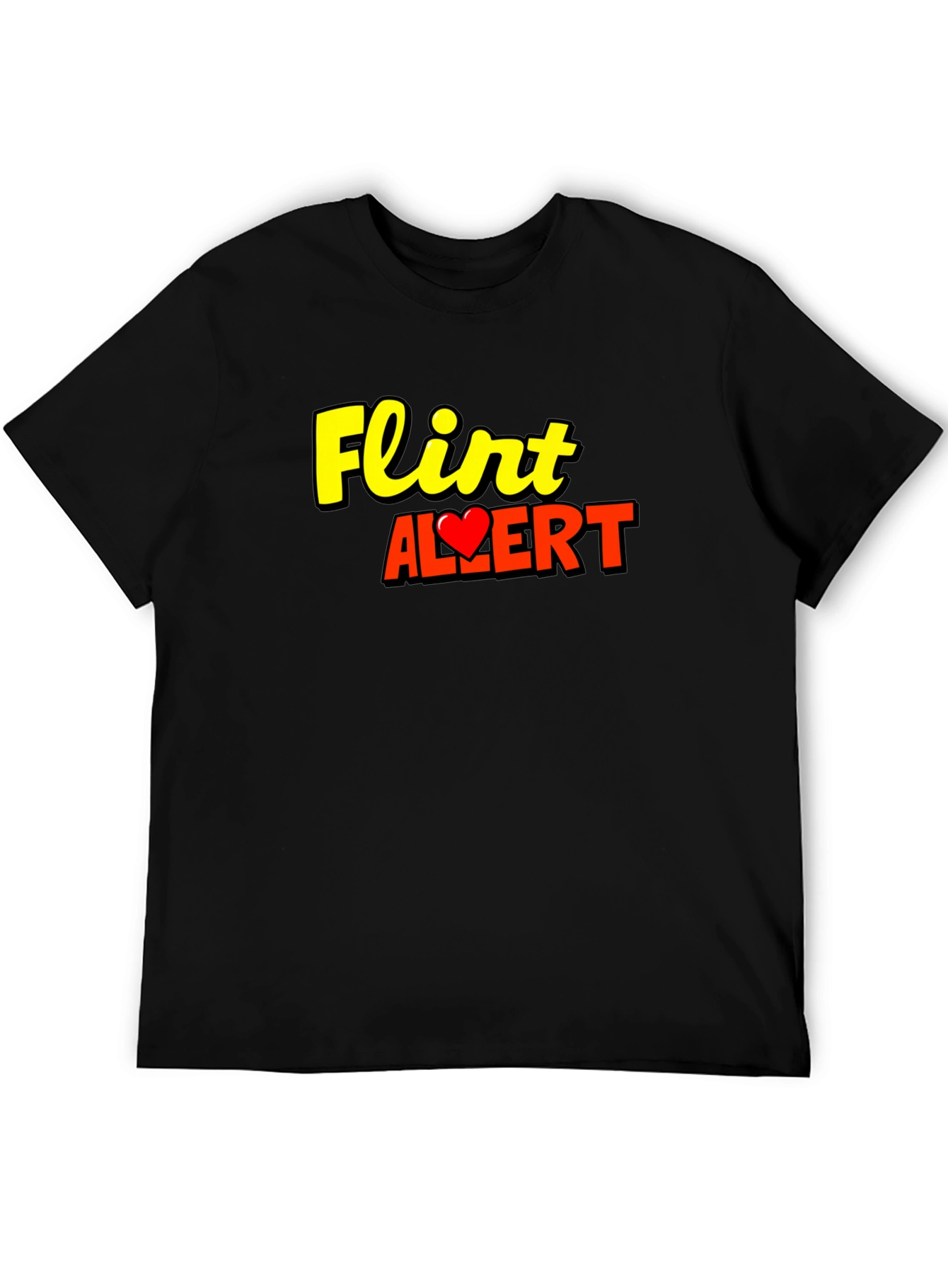 Flirt Alert Graphic T-Shirt - Black Short Sleeve
