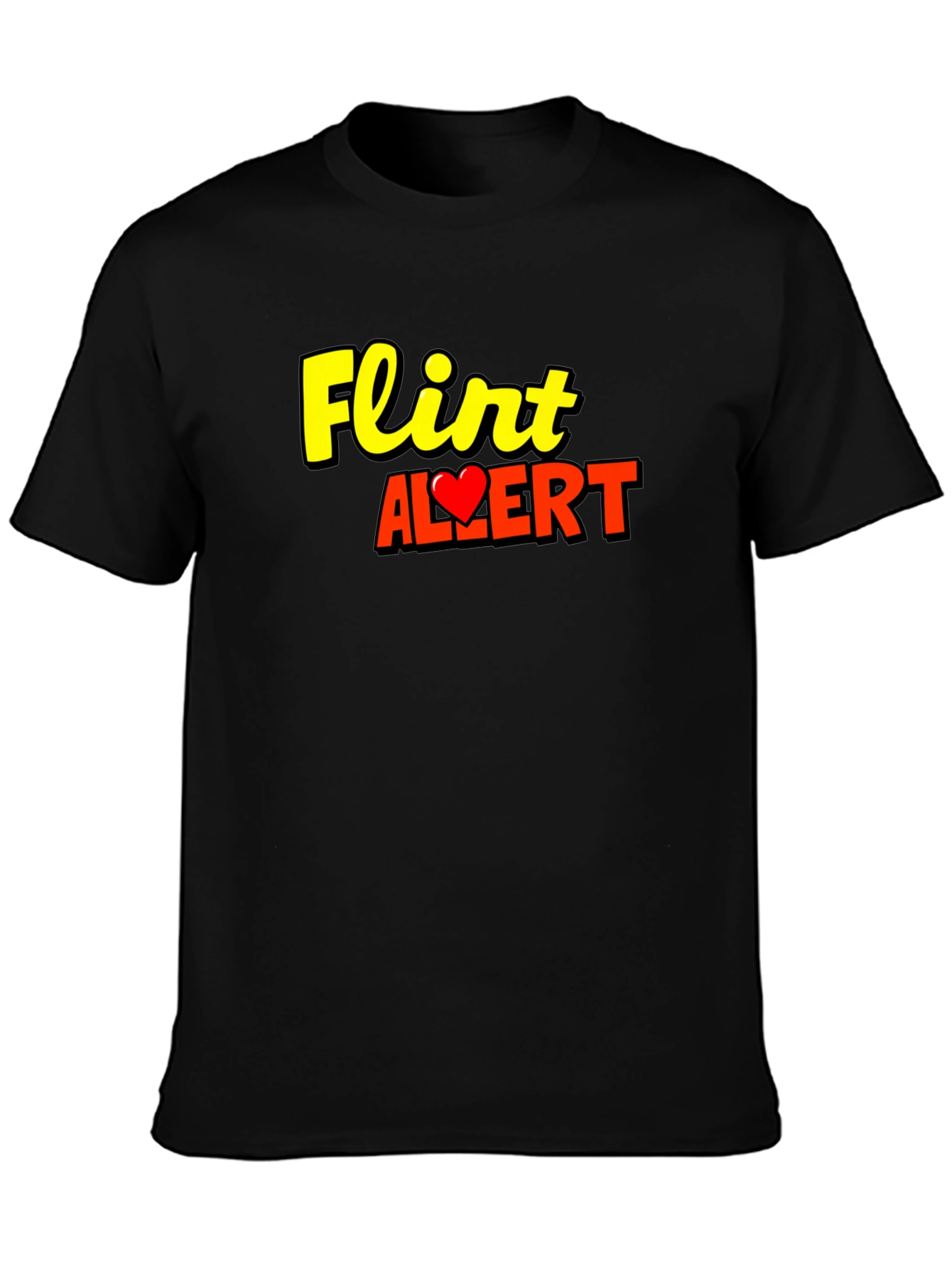 Flirt Alert Graphic T-Shirt - Black Short Sleeve
