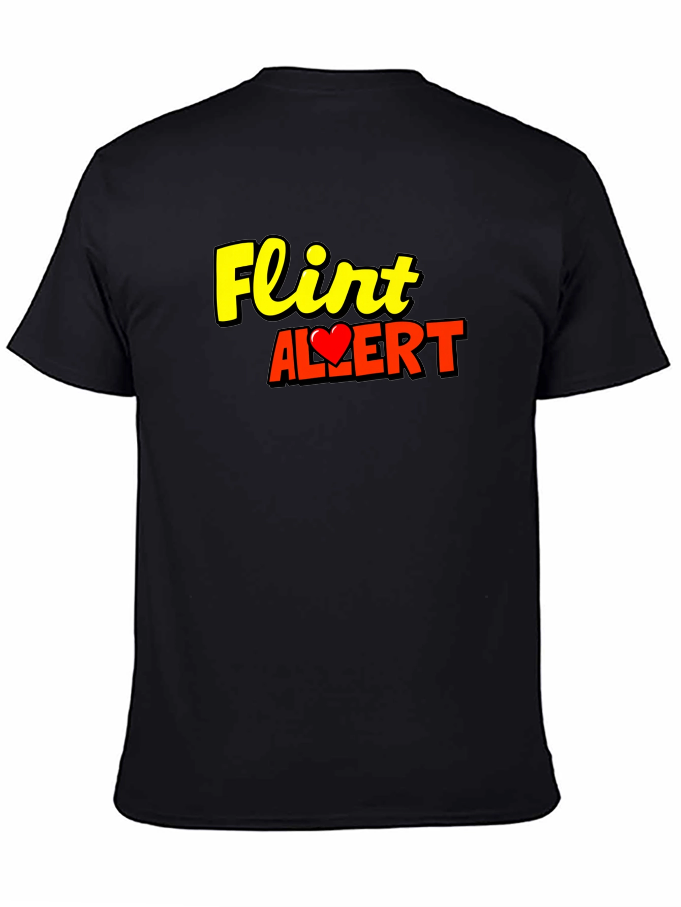 Flirt Alert Graphic T-Shirt - Black Short Sleeve