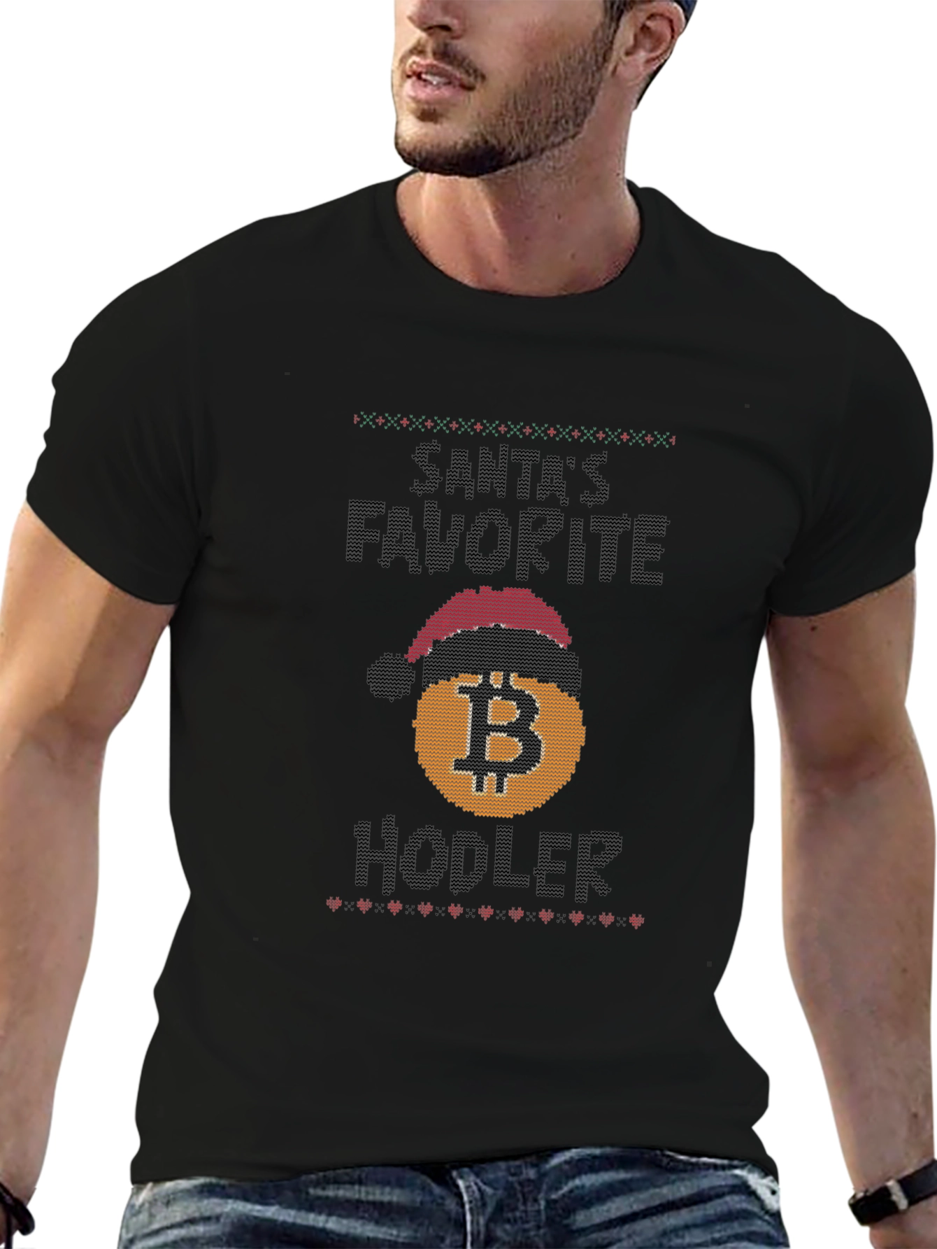 Santas Favorite Hodler Bitcoin Christmas T-Shirt