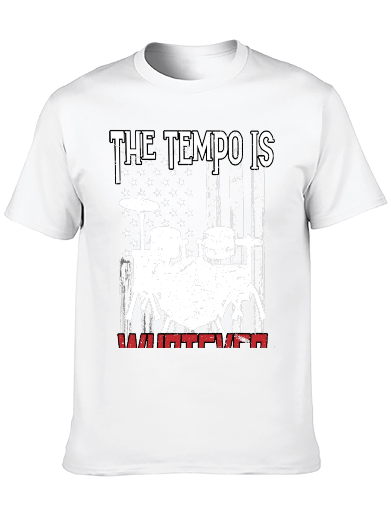 The Tempo Is Whatever Drum Set Graphic T-Shirt