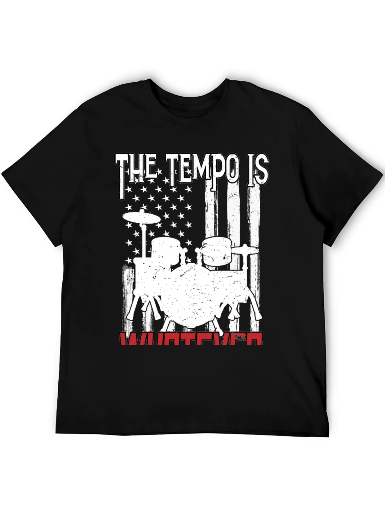 The Tempo Is Whatever Drum Set Graphic T-Shirt