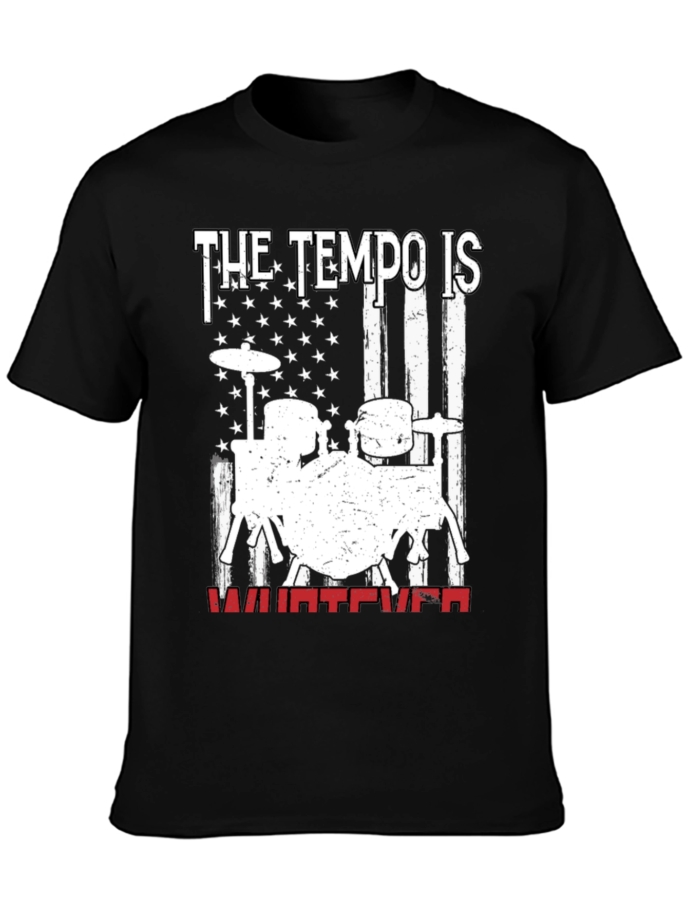 The Tempo Is Whatever Drum Set Graphic T-Shirt