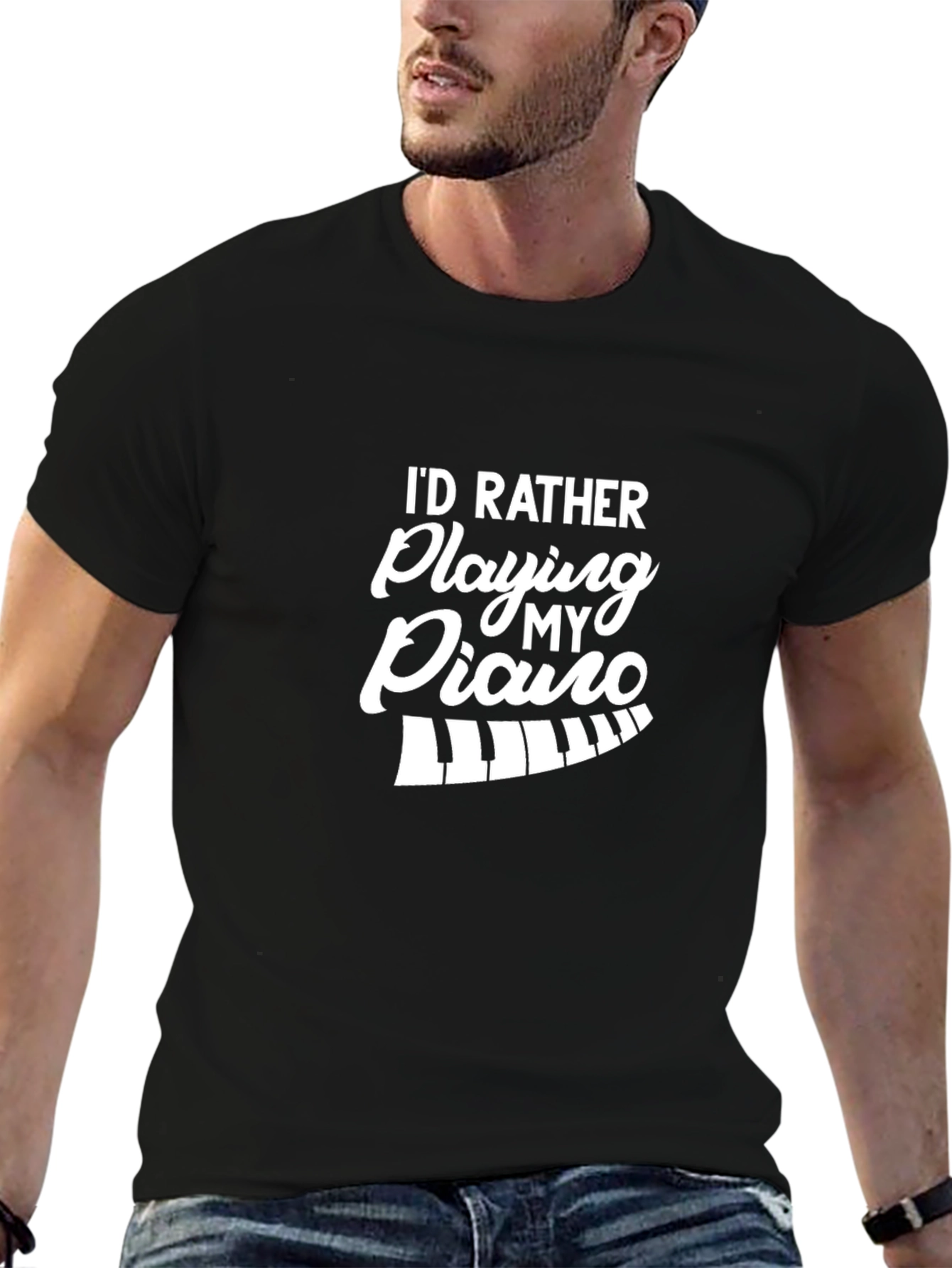 Id Rather Playing My Piano - Mens T-shirt