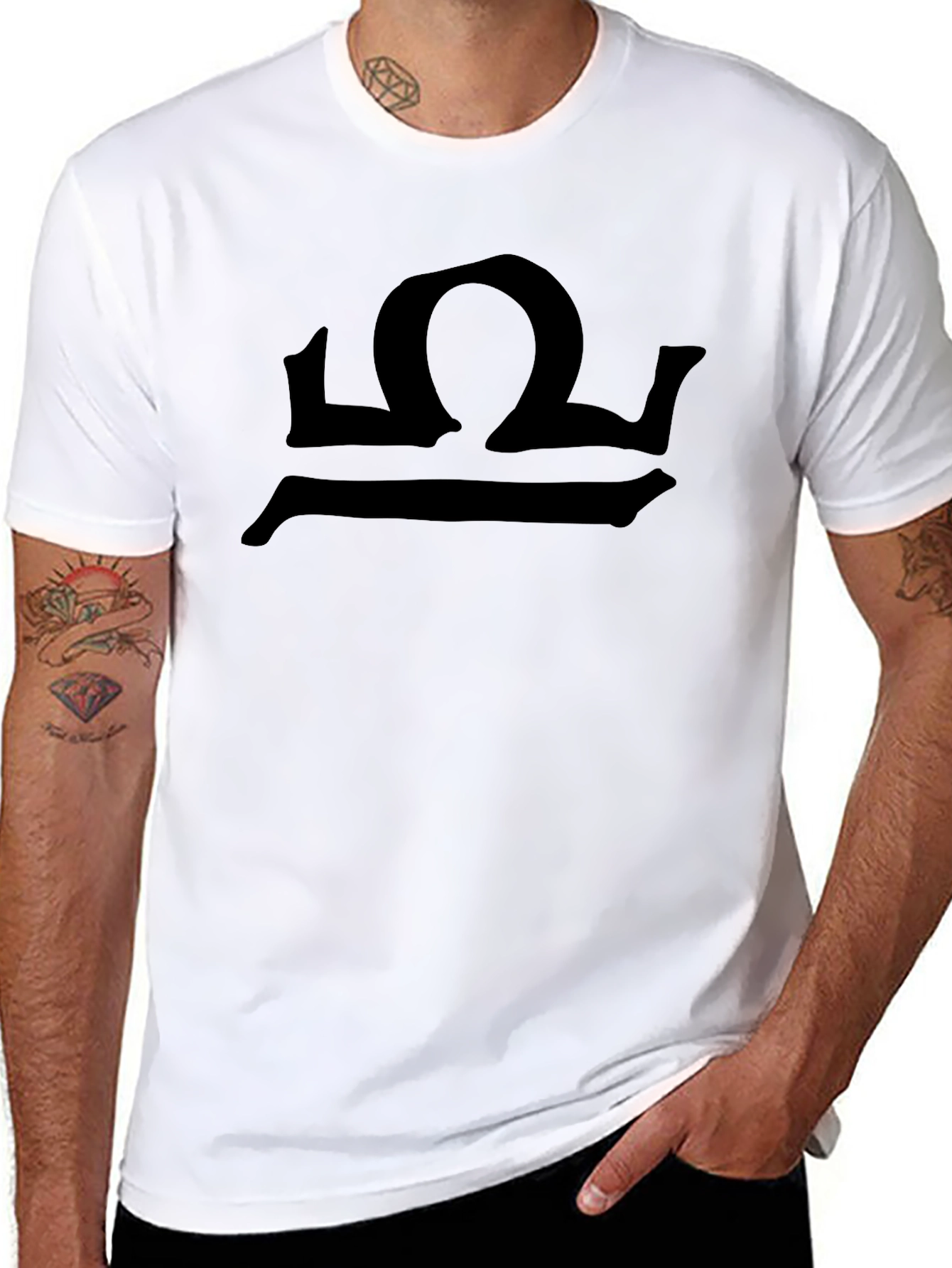 Libra Zodiac Symbol Black T-Shirt