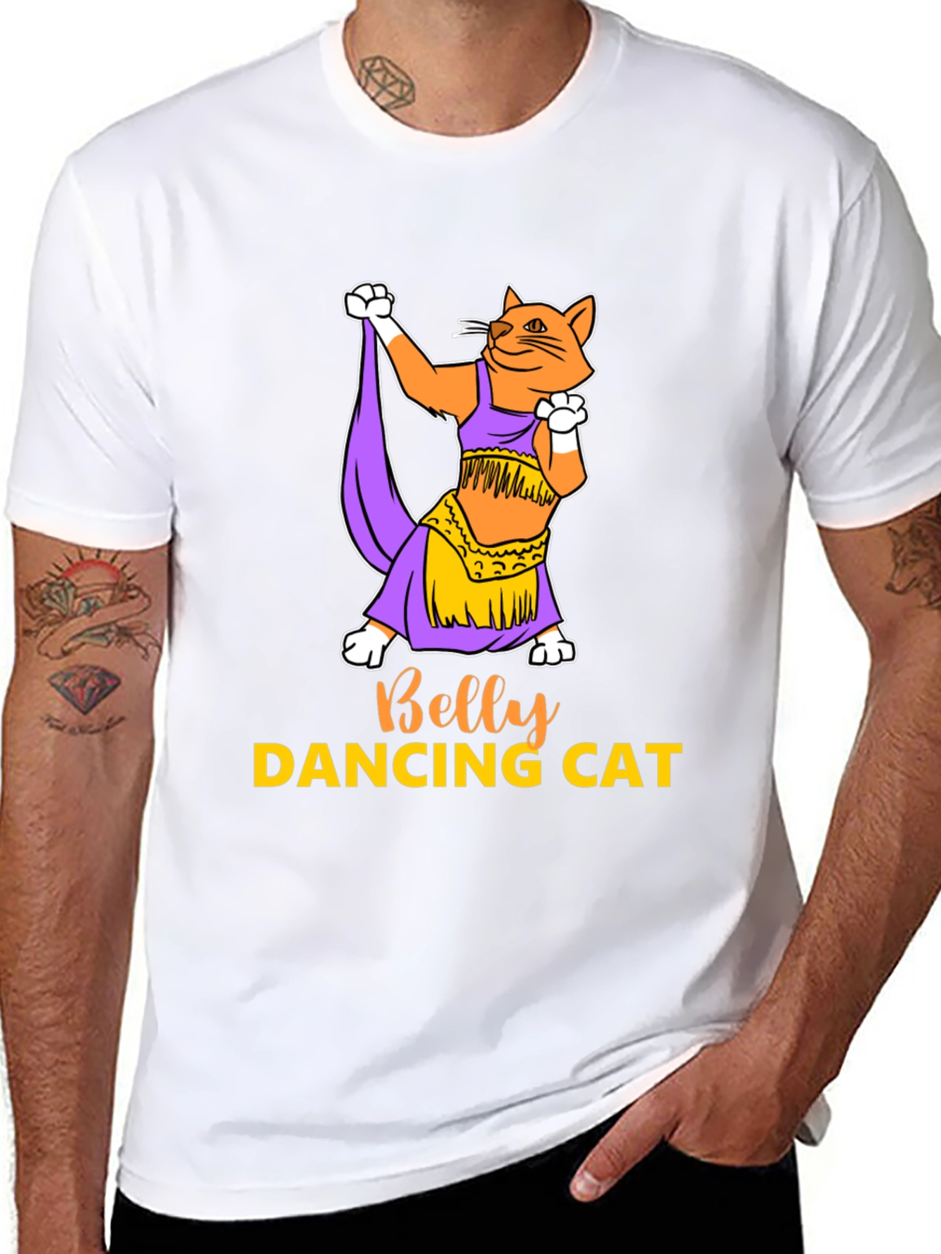 Belly Dancing Cat Graphic T-Shirt