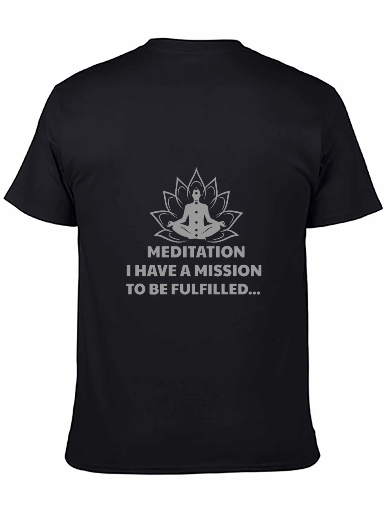 Meditation Mission Black T-Shirt - Mens Graphic Tee