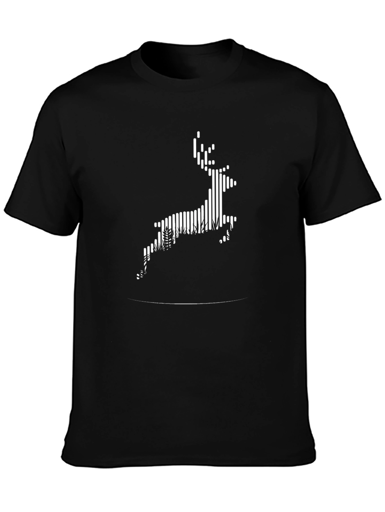 Deer Graphic Tee - Black Cotton Blend