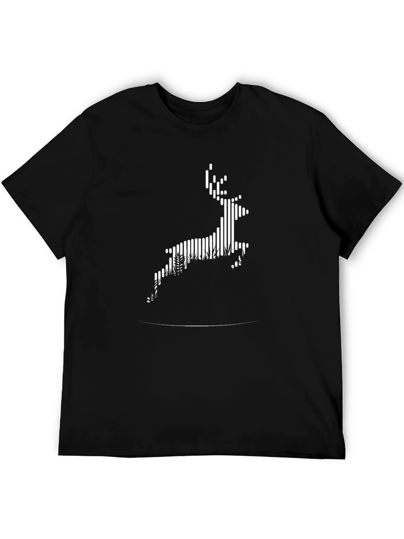 Deer Graphic Tee - Black Cotton Blend
