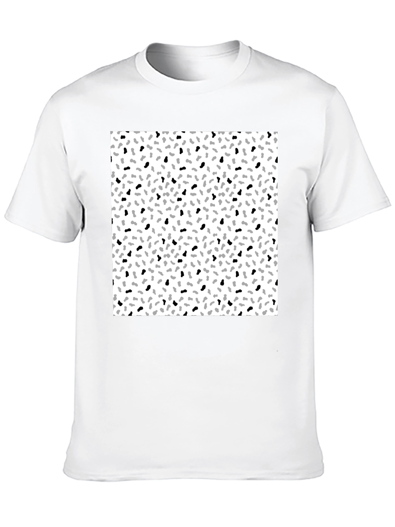 Black T-Shirt with Speckled Pattern Graphic