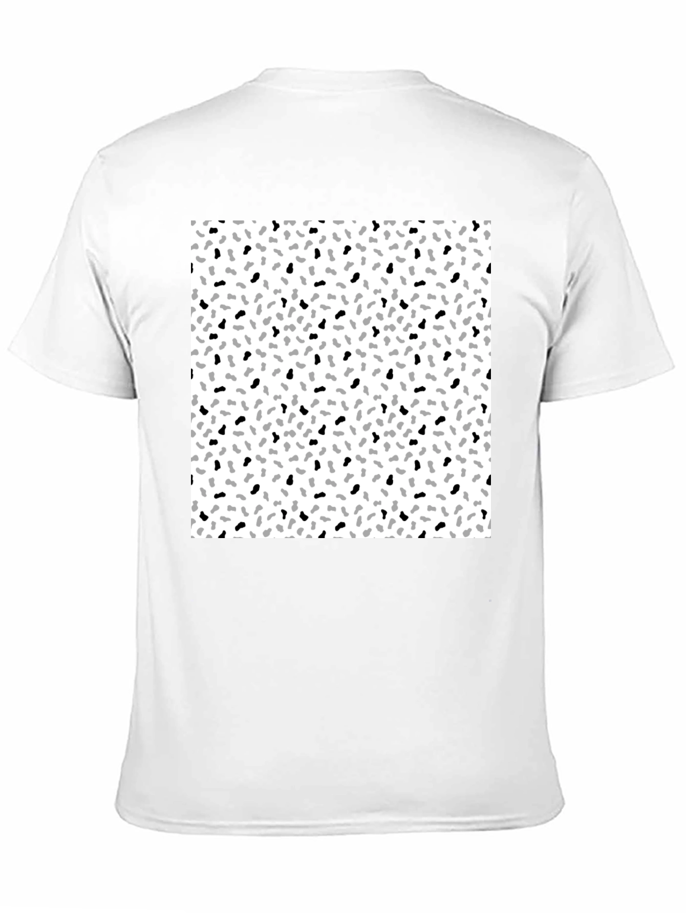 Black T-Shirt with Speckled Pattern Graphic