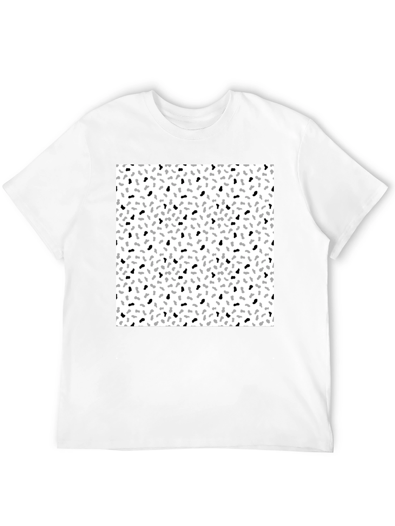 Black T-Shirt with Speckled Pattern Graphic